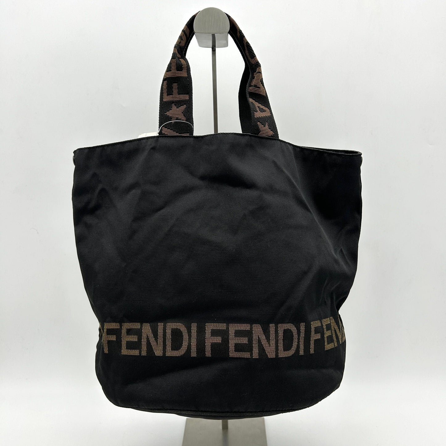 Pre-owned FENDI FF Canvas Bucket Bag Black fe4411bd