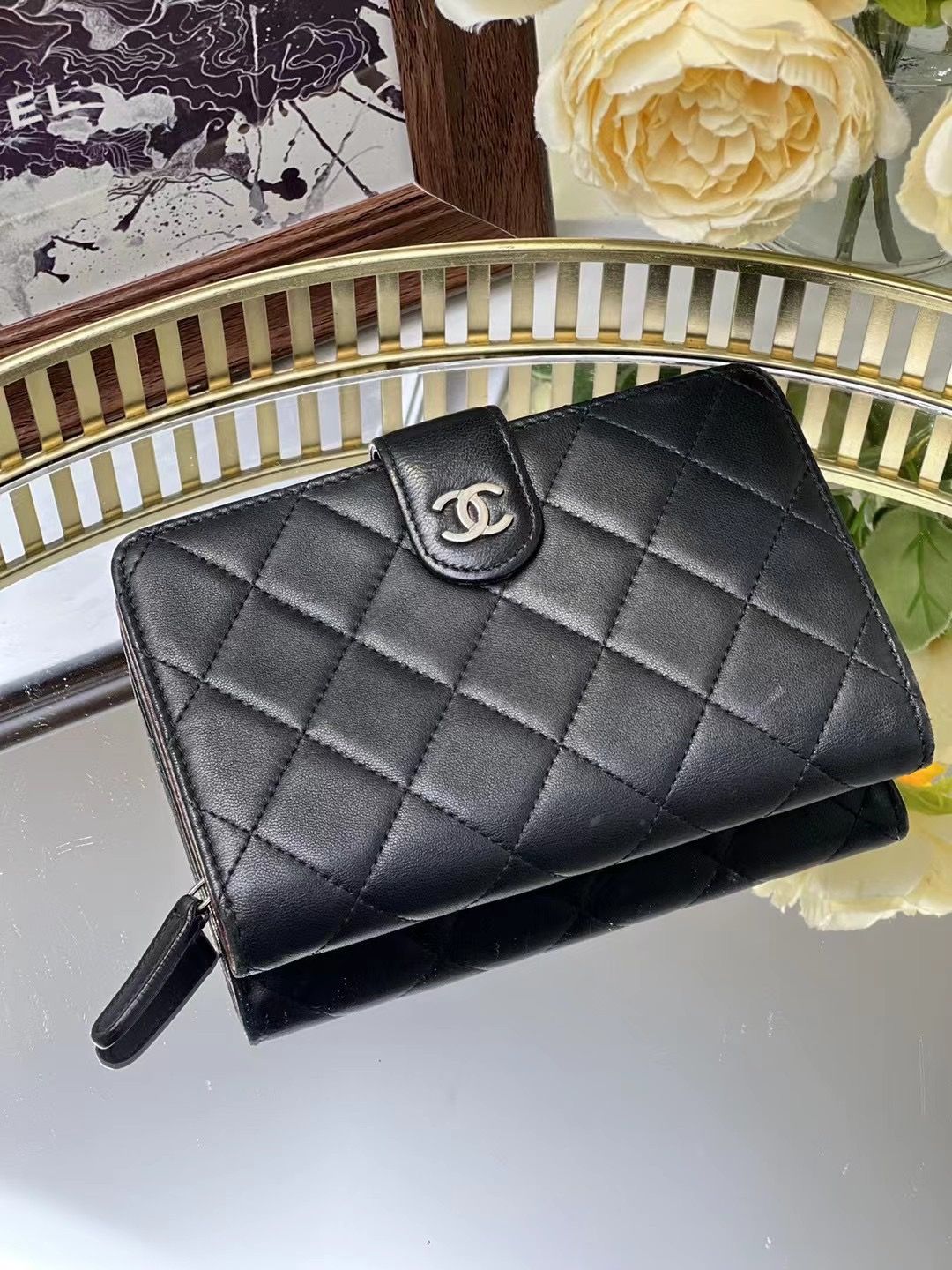 Preloved Chanel Wallet 15x10cm Black 4193