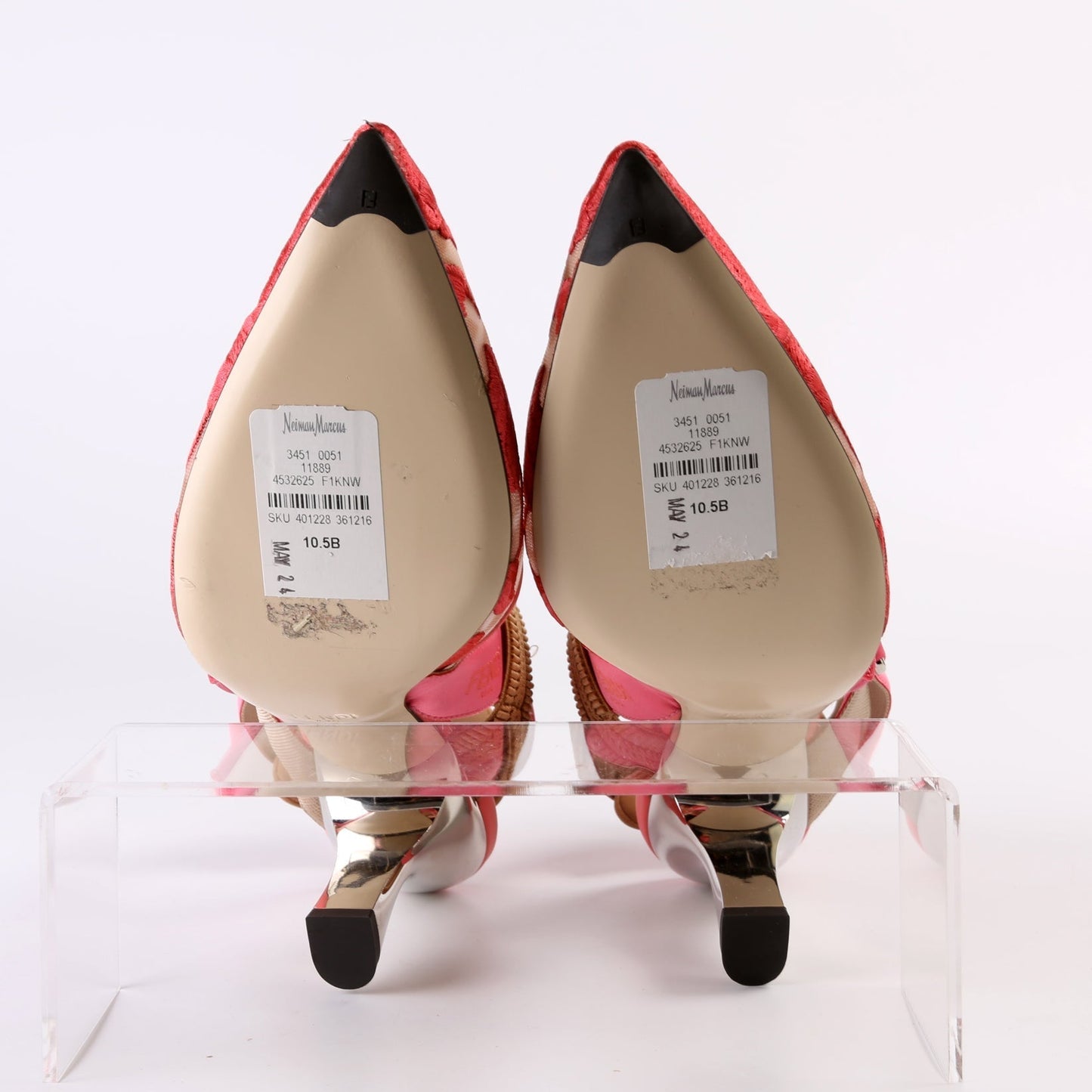 Colibri Fendi Mesh Flower Embroidered Slingback Size 40.5