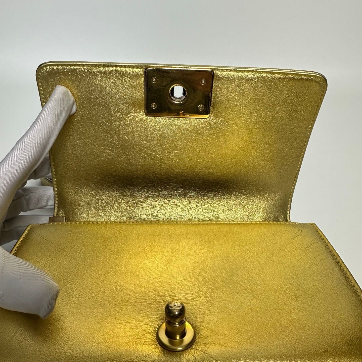 Preloved Chanel Leboy bag gold color - NG102619