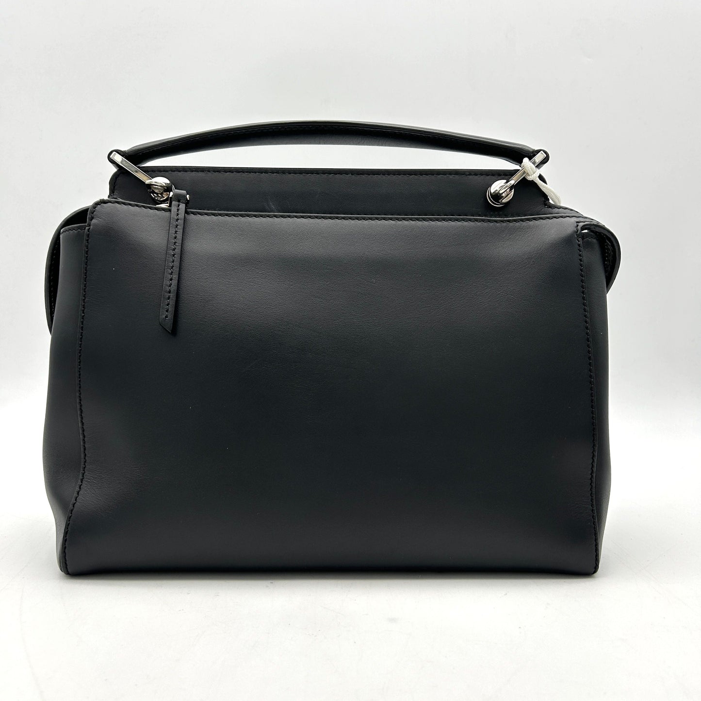 Pre-owned FENDI Vitello Baltico Dolce DotCom Satchel Black Blue Royal LA16274