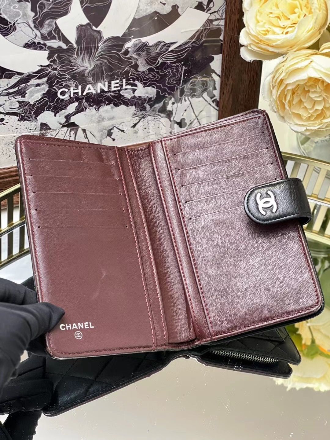 Preloved Chanel Wallet 15x10cm Black 4193