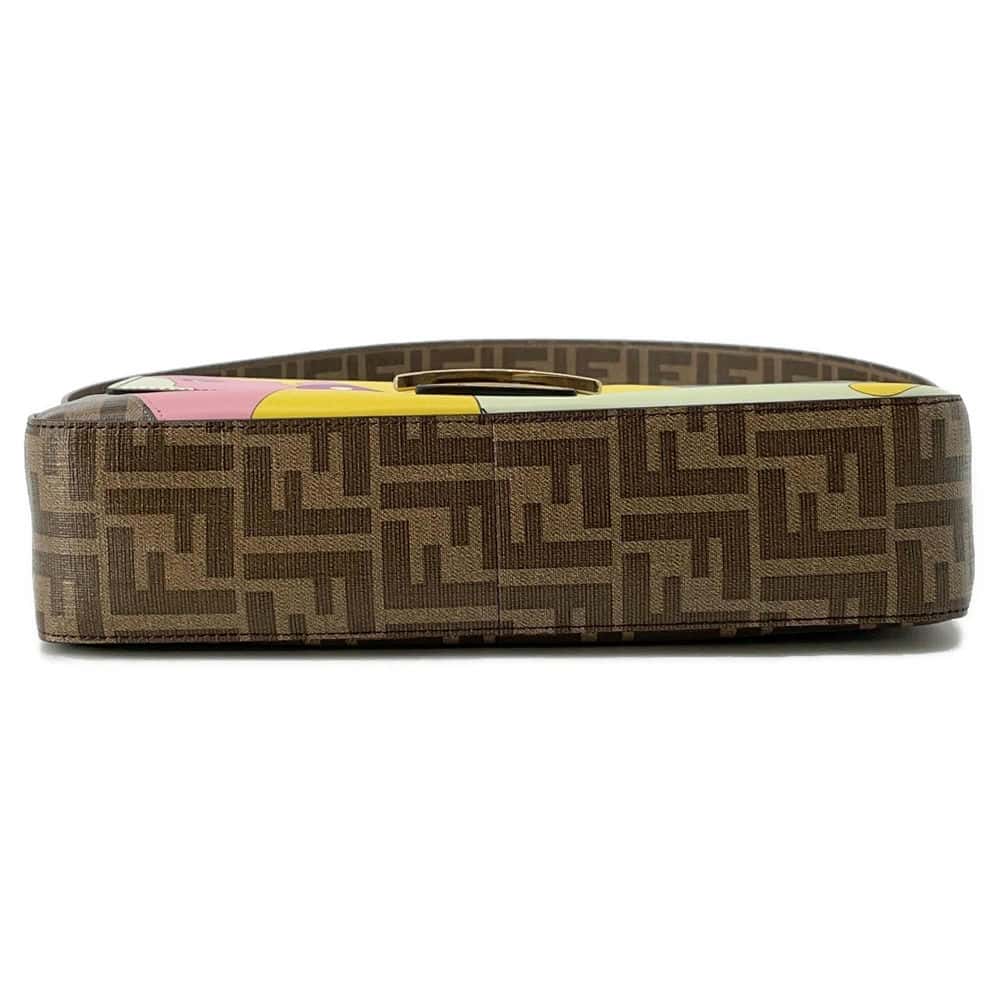 FENDI Antonio Lopez Zucca Bucket 2WAY Bag Brown/Multicolor 8BR600 PVC Coated Canvas Leather Size Medium