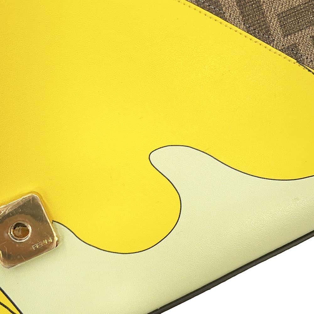 FENDI Antonio Lopez Zucca Bucket 2WAY Bag Brown/Multicolor 8BR600 PVC Coated Canvas Leather Size Medium