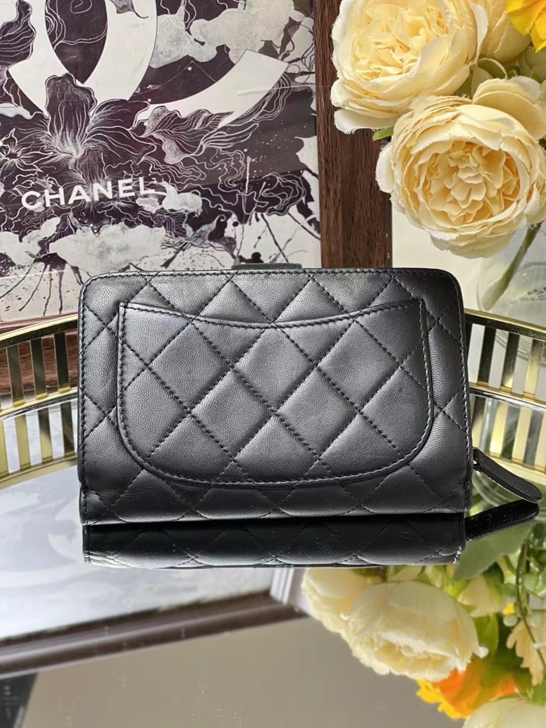 Preloved Chanel Wallet 15x10cm Black 4193