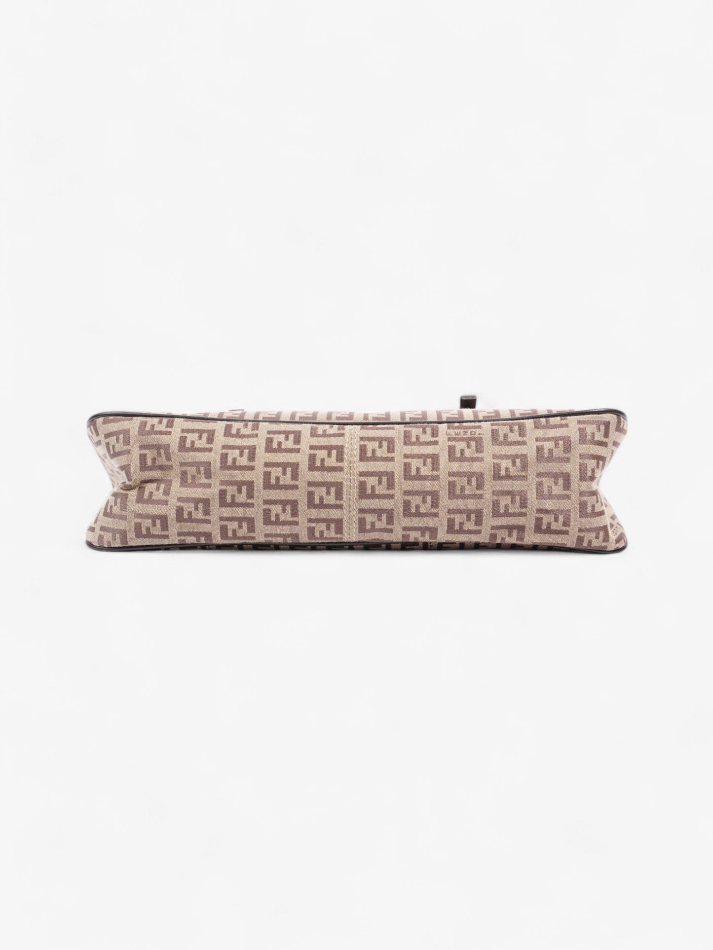 Fendi Zucchino Mini East West Beige / Brown Canvas Small