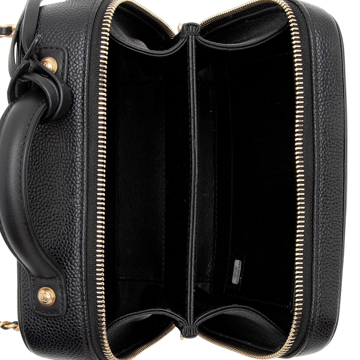 Chanel Caviar Leather CC Filigree Small Vanity Case (SHF-0Nks5y)