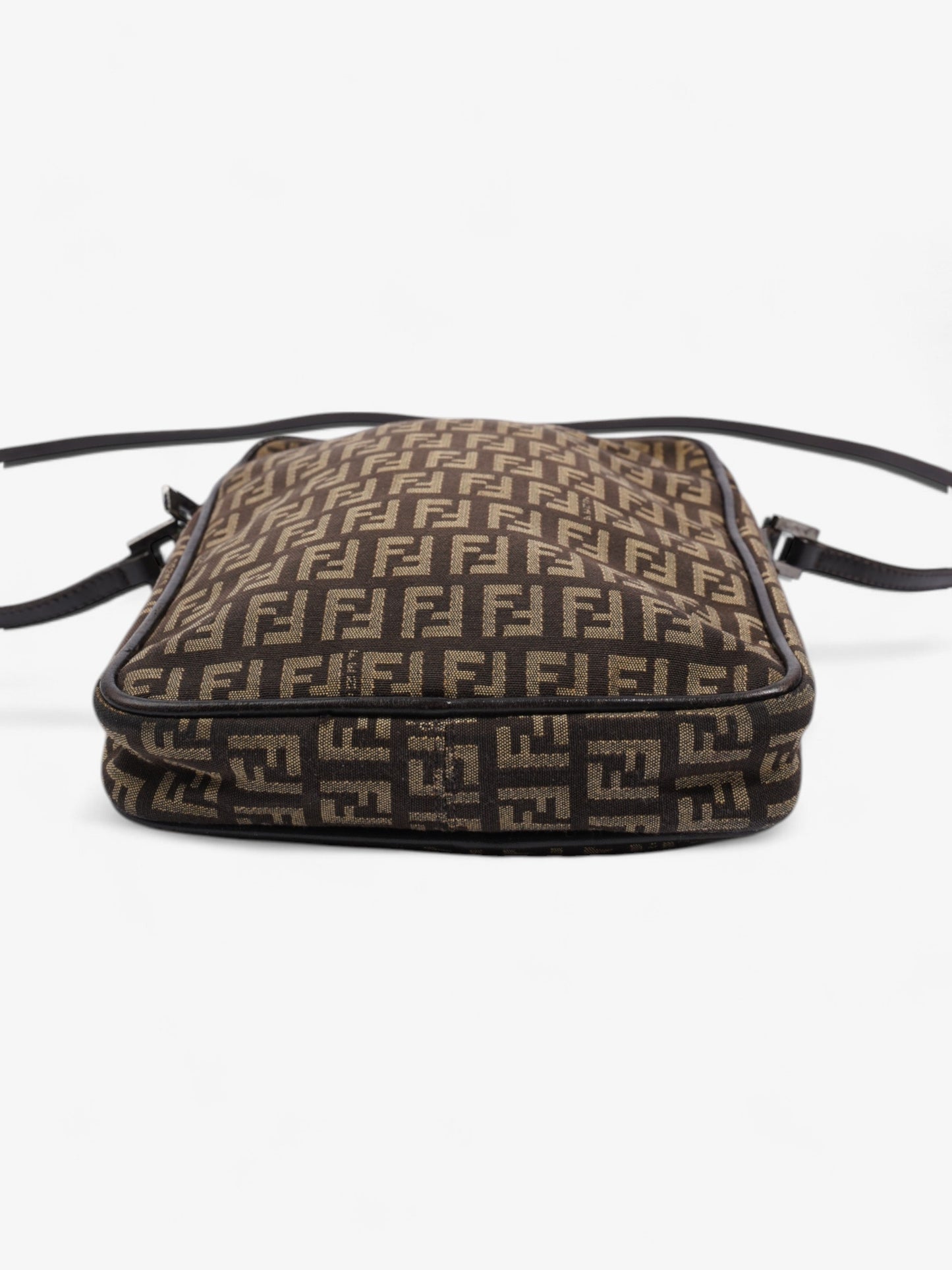 Fendi Zucchino Shoulder Bag Brown Canvas