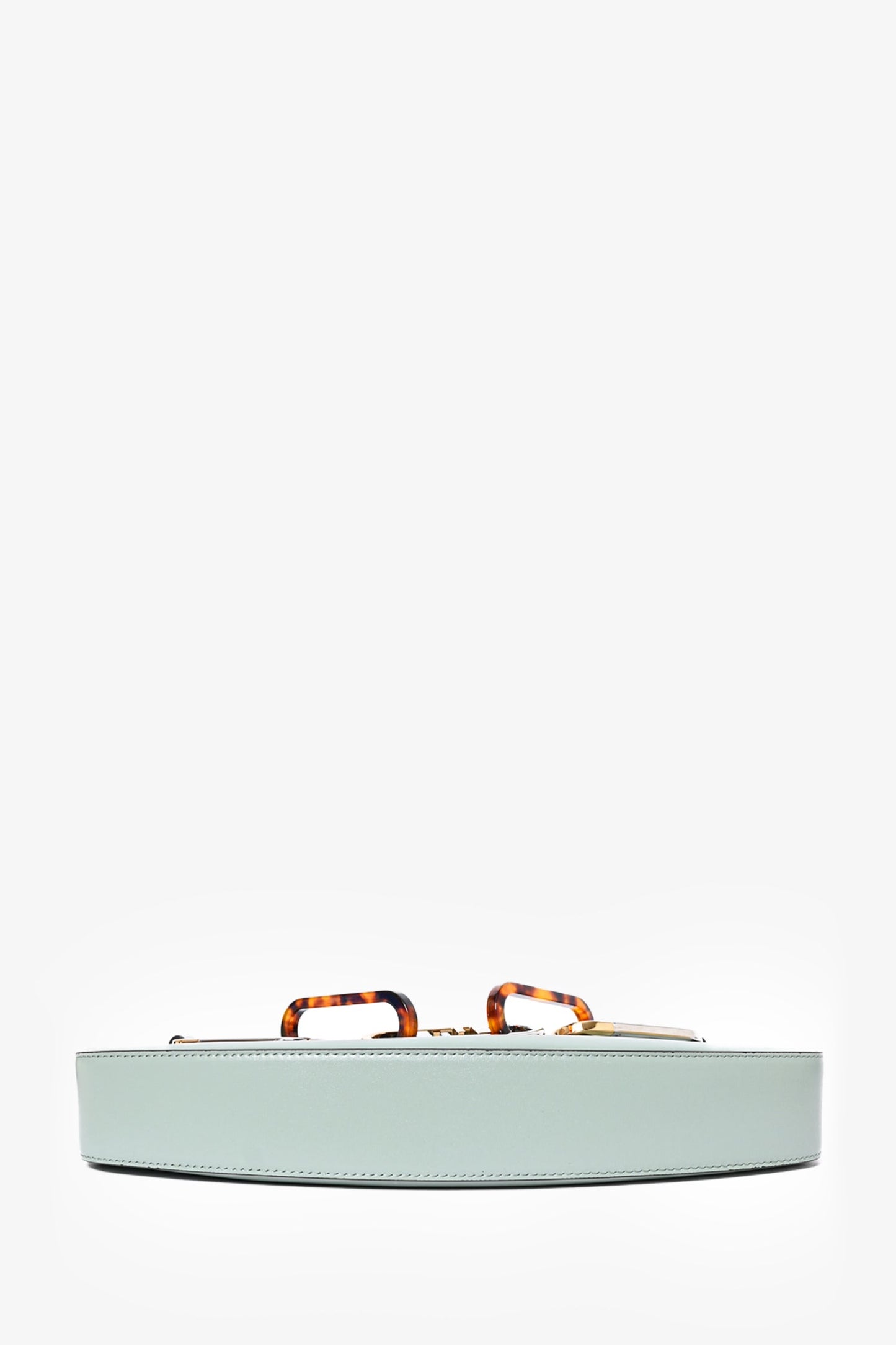 Fendi 2022 Mint Green Leather 'O'Lock Swing' Shoulder Bag