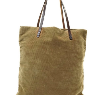 PREOWNED Fendi Tote Bag in Beige Corduroy