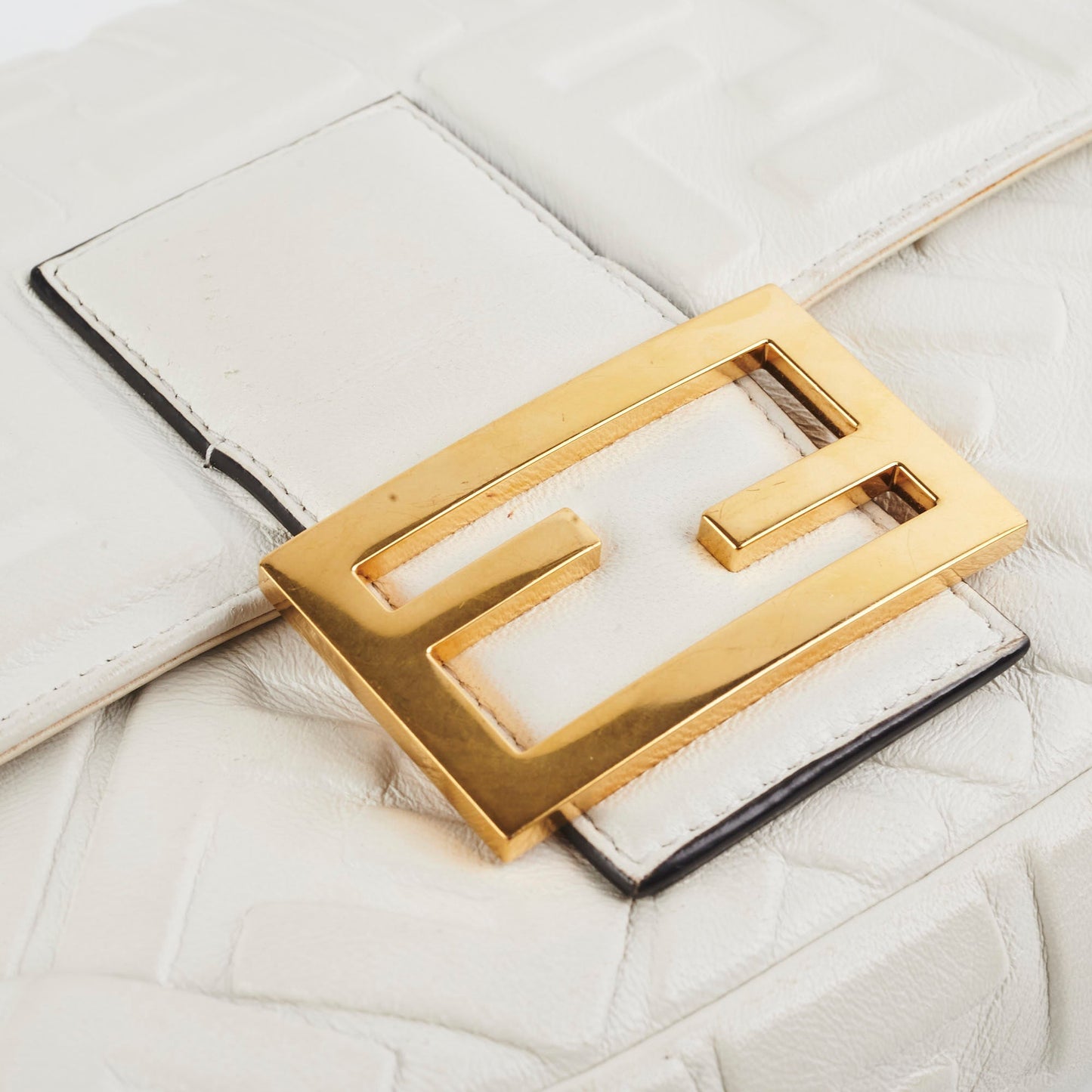 ITEM 1 - Fendi Baguette White Large Shoulder Bag