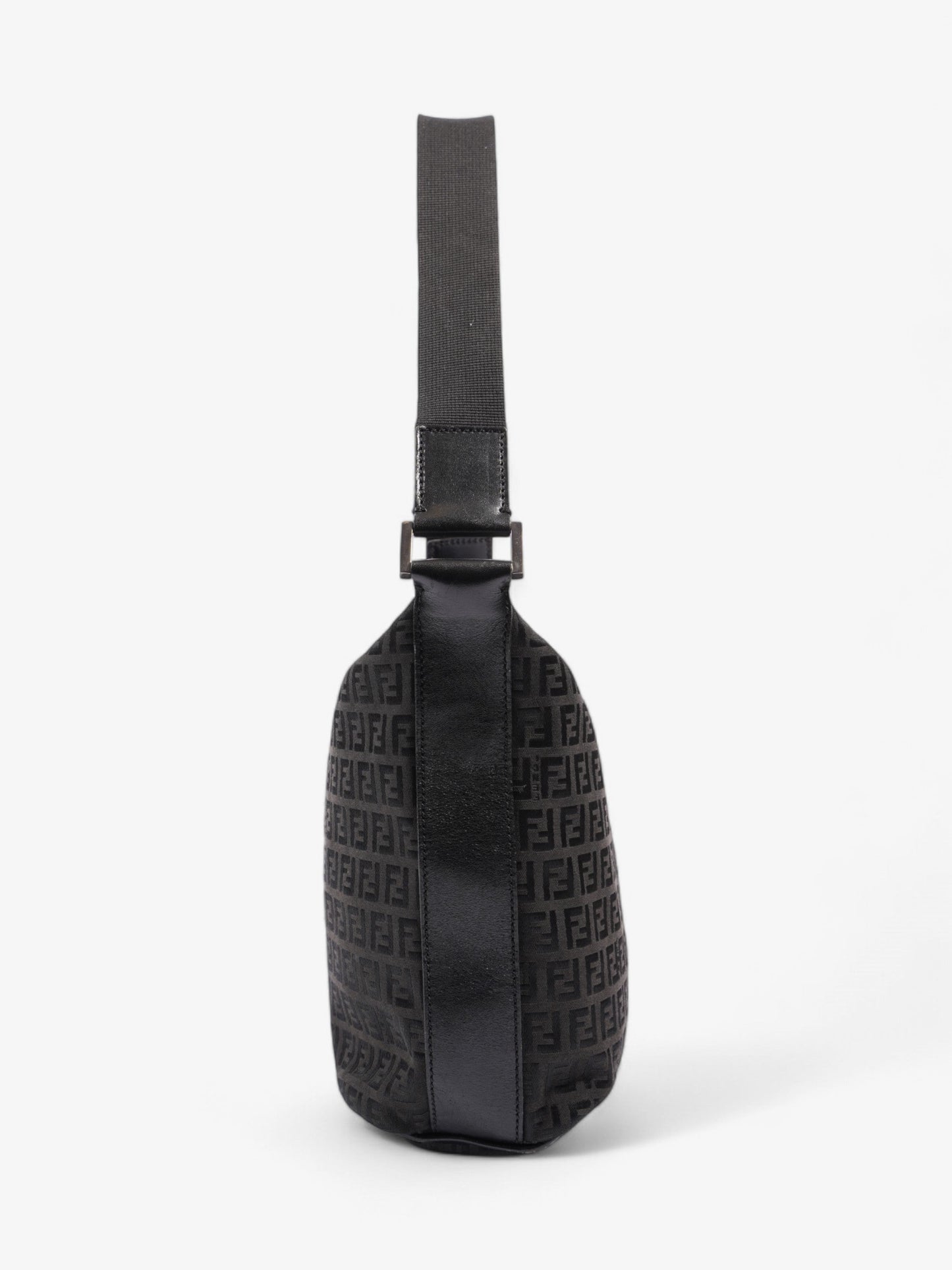 Fendi Zucchino Shoulder Bag Black Canvas
