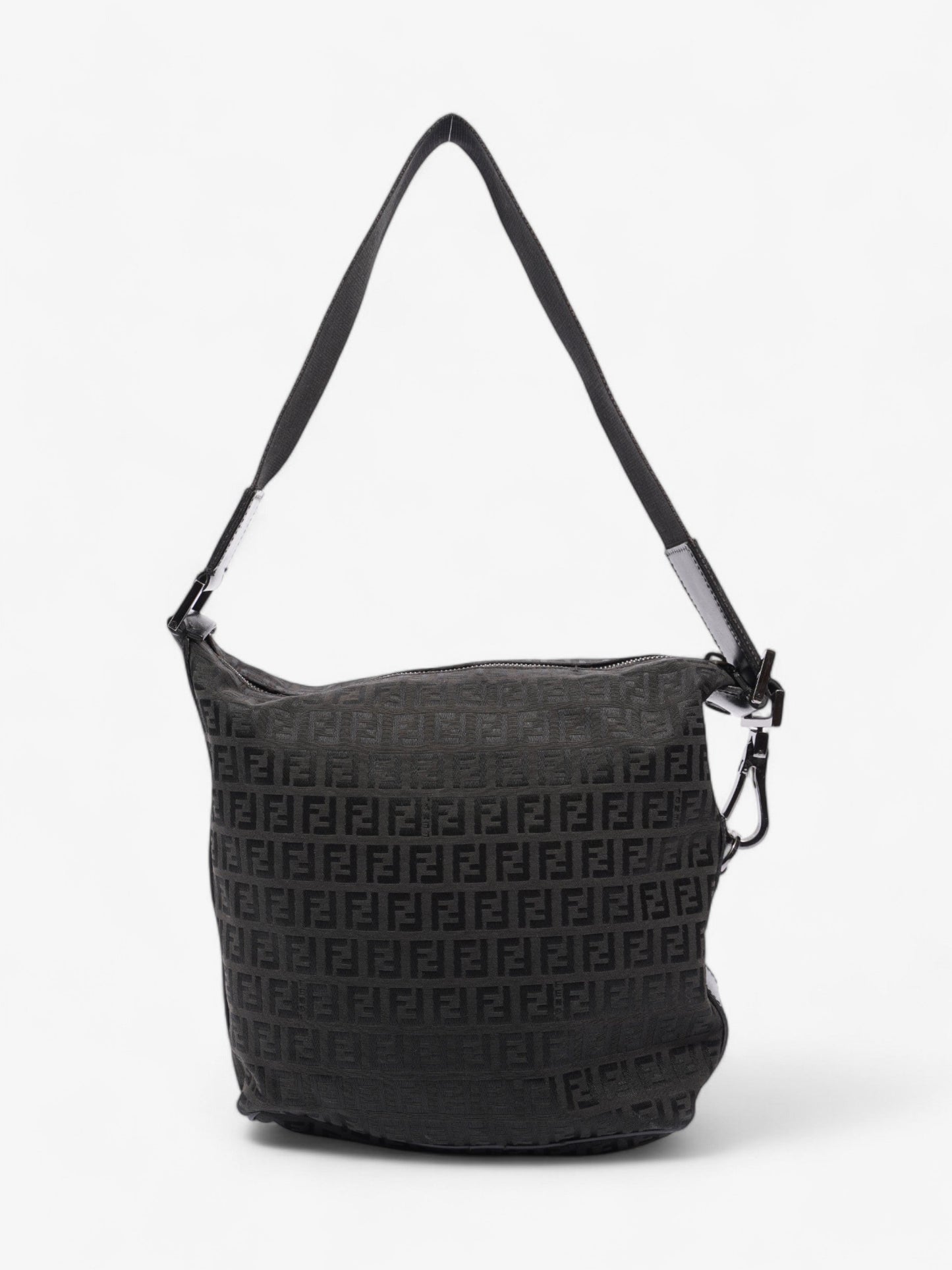 Fendi Zucchino Shoulder Bag Black Canvas