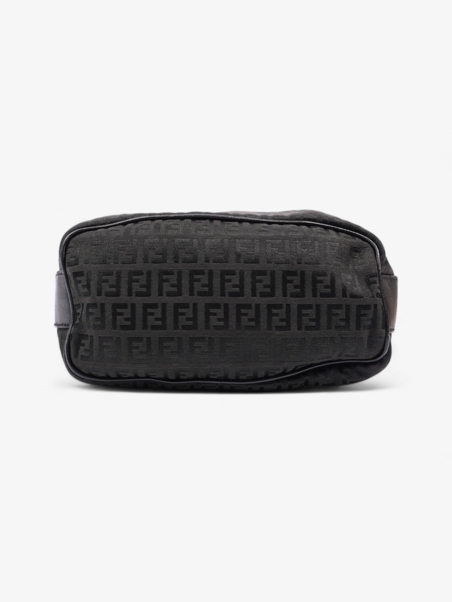 Fendi Zucchino Shoulder Bag Black Canvas