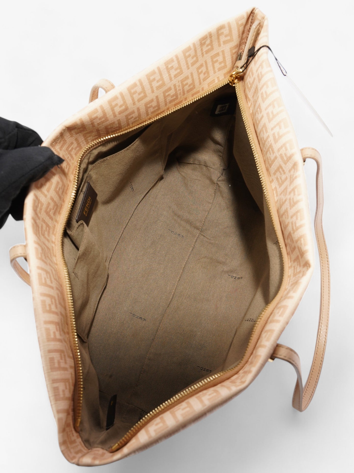 Fendi Zucchino Tote Peach Canvas