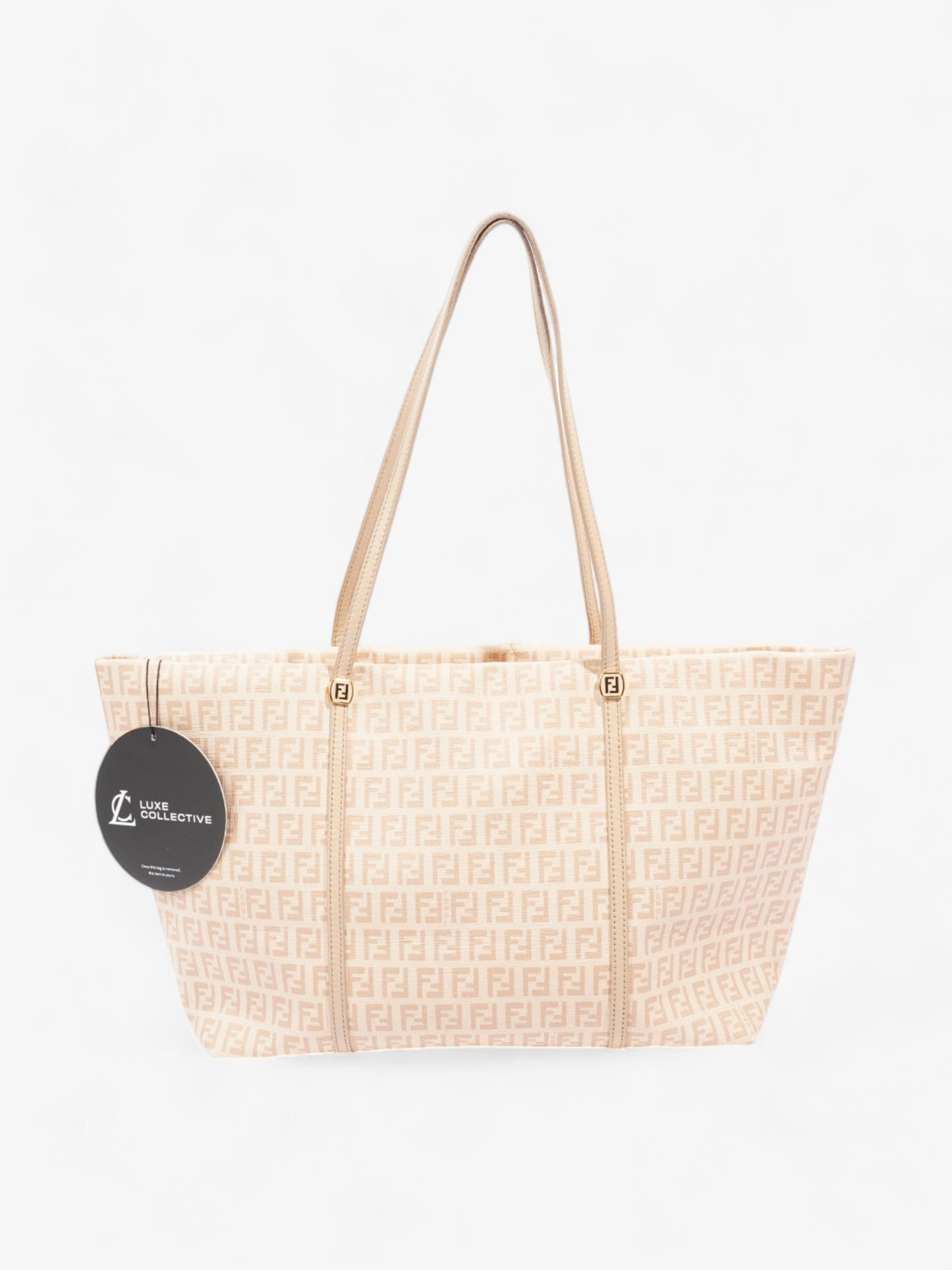 Fendi Zucchino Tote Peach Canvas
