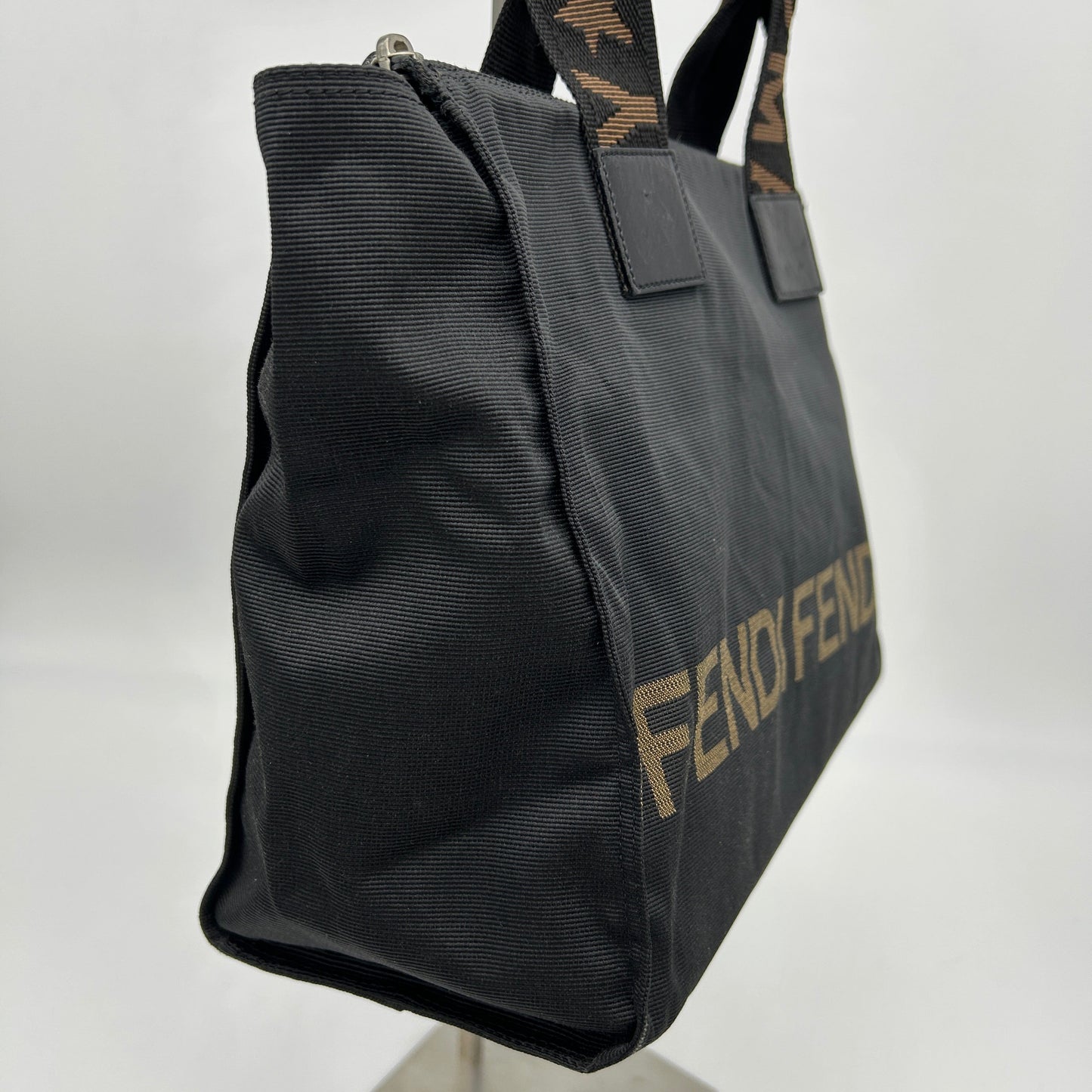 Preloved Fendi Logo Nylon Mini Totebag Black YVEAE741