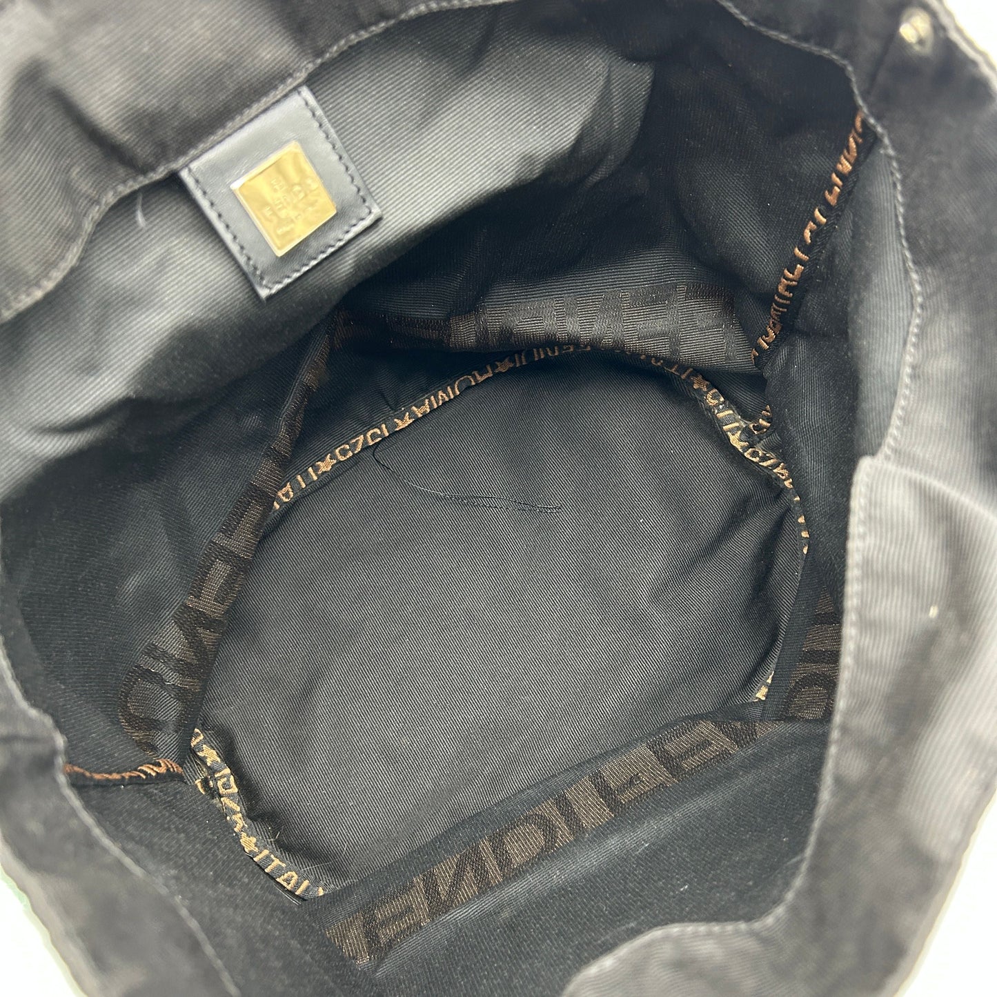 Pre-owned FENDI FF Canvas Bucket Bag Black fe4411bd