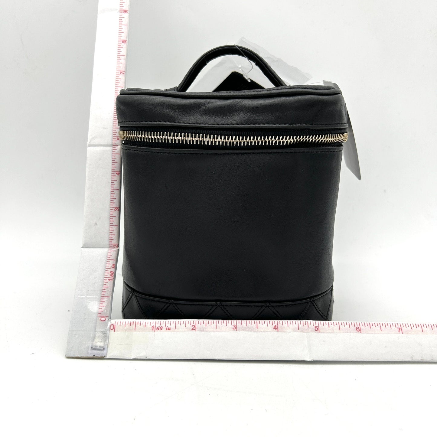 CHANEL Calfskin Cosmetic Vanity Bag Black ch7727ds