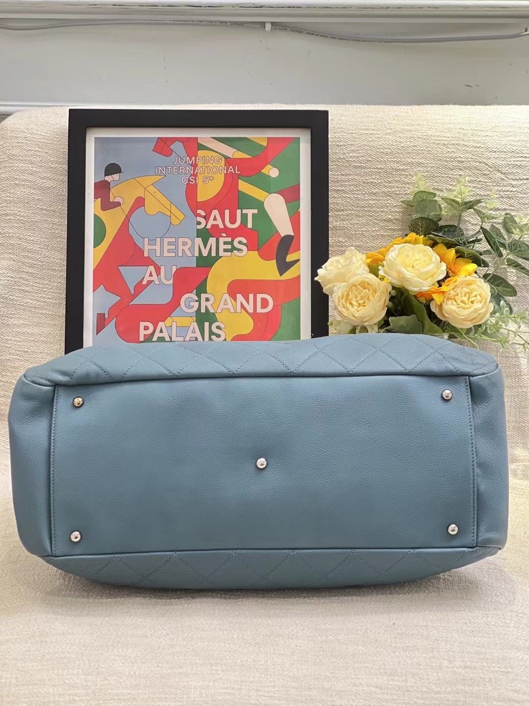 Preloved Chanel tote bag 44x29cm blue 10678