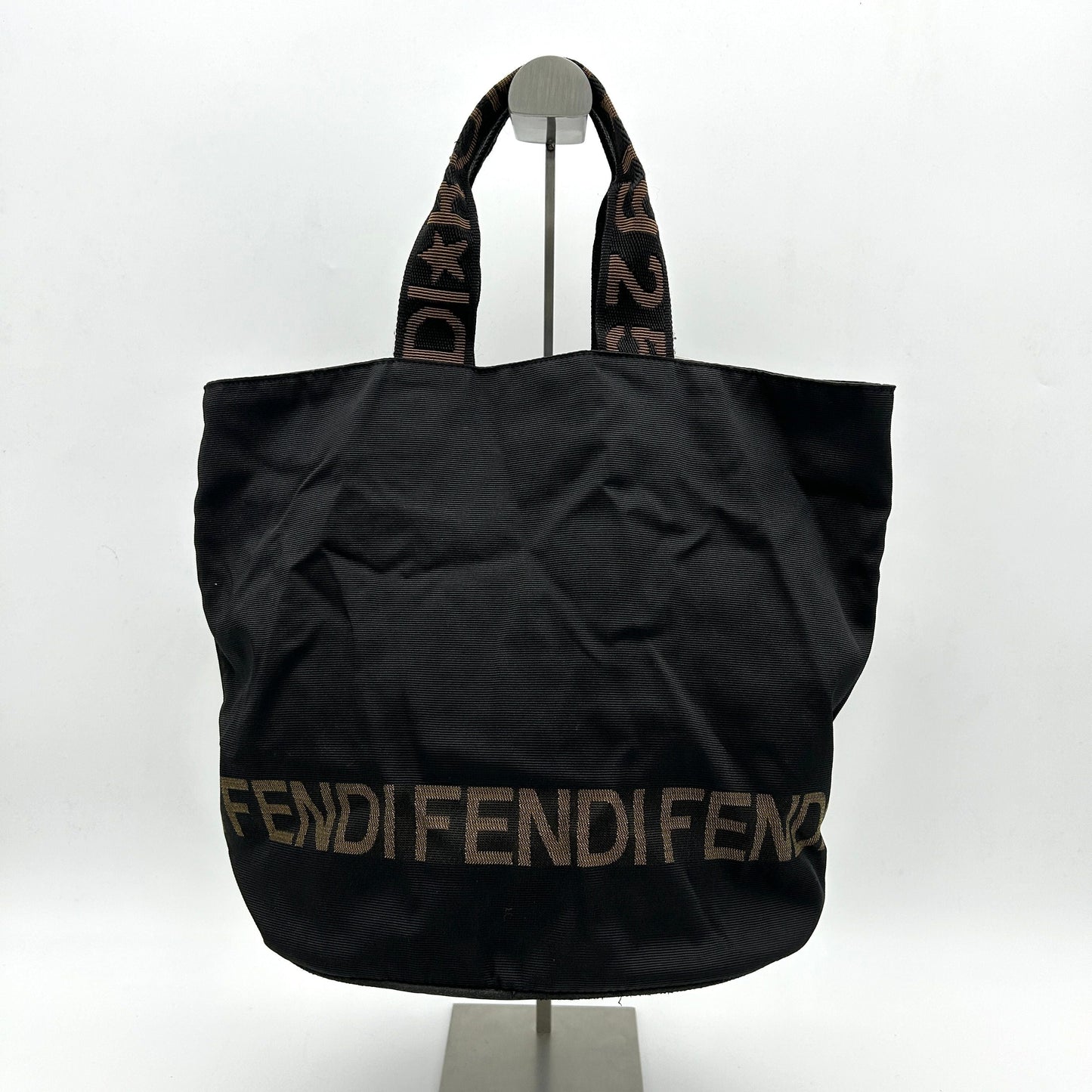 Pre-owned FENDI FF Canvas Bucket Bag Black fe4411bd
