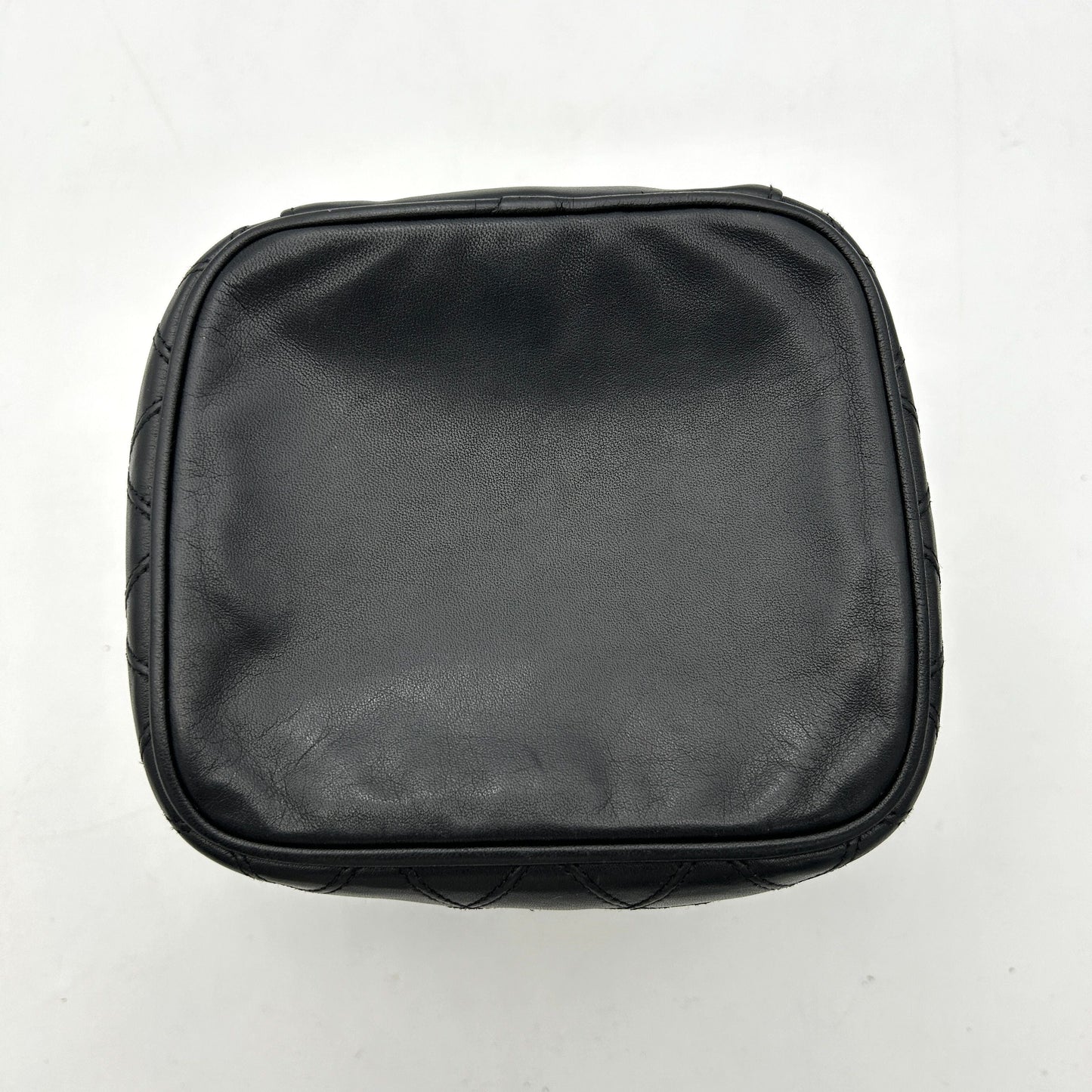 CHANEL Calfskin Cosmetic Vanity Bag Black ch7727ds
