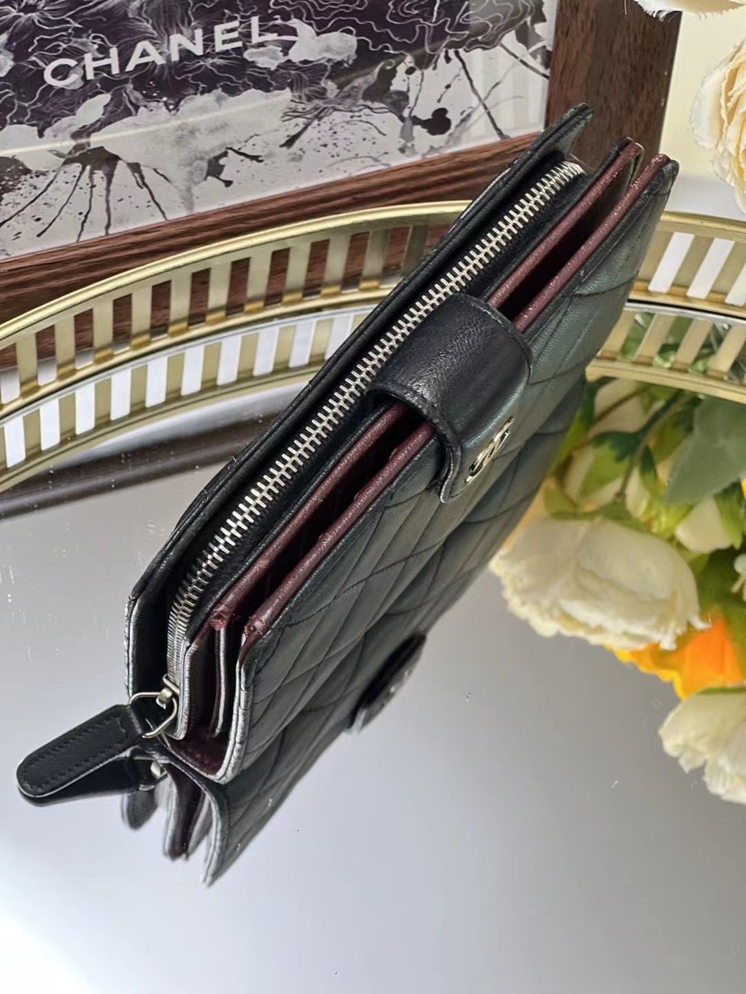 Preloved Chanel Wallet 15x10cm Black 4193