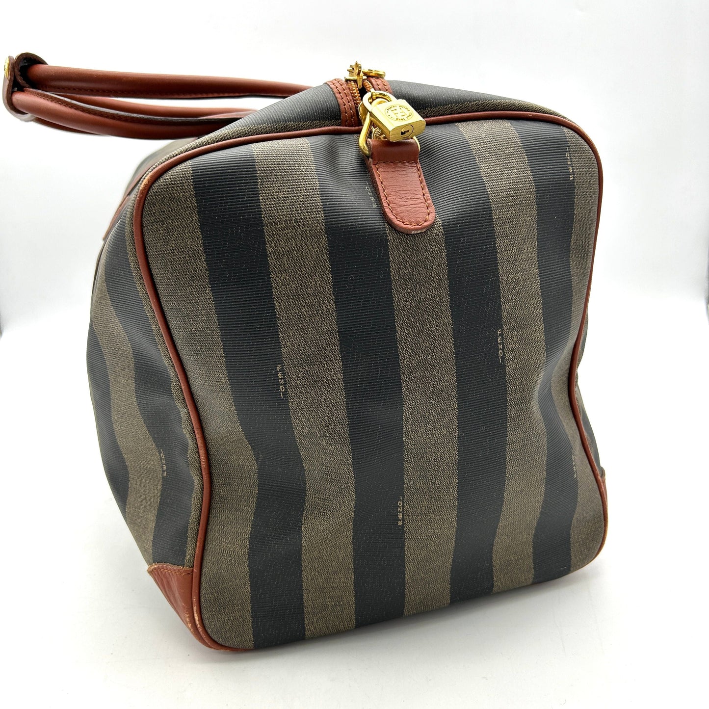 Pre-owned Fendi | Bags | Fendi Brown Stripes Pequin Travel Bag WD603623