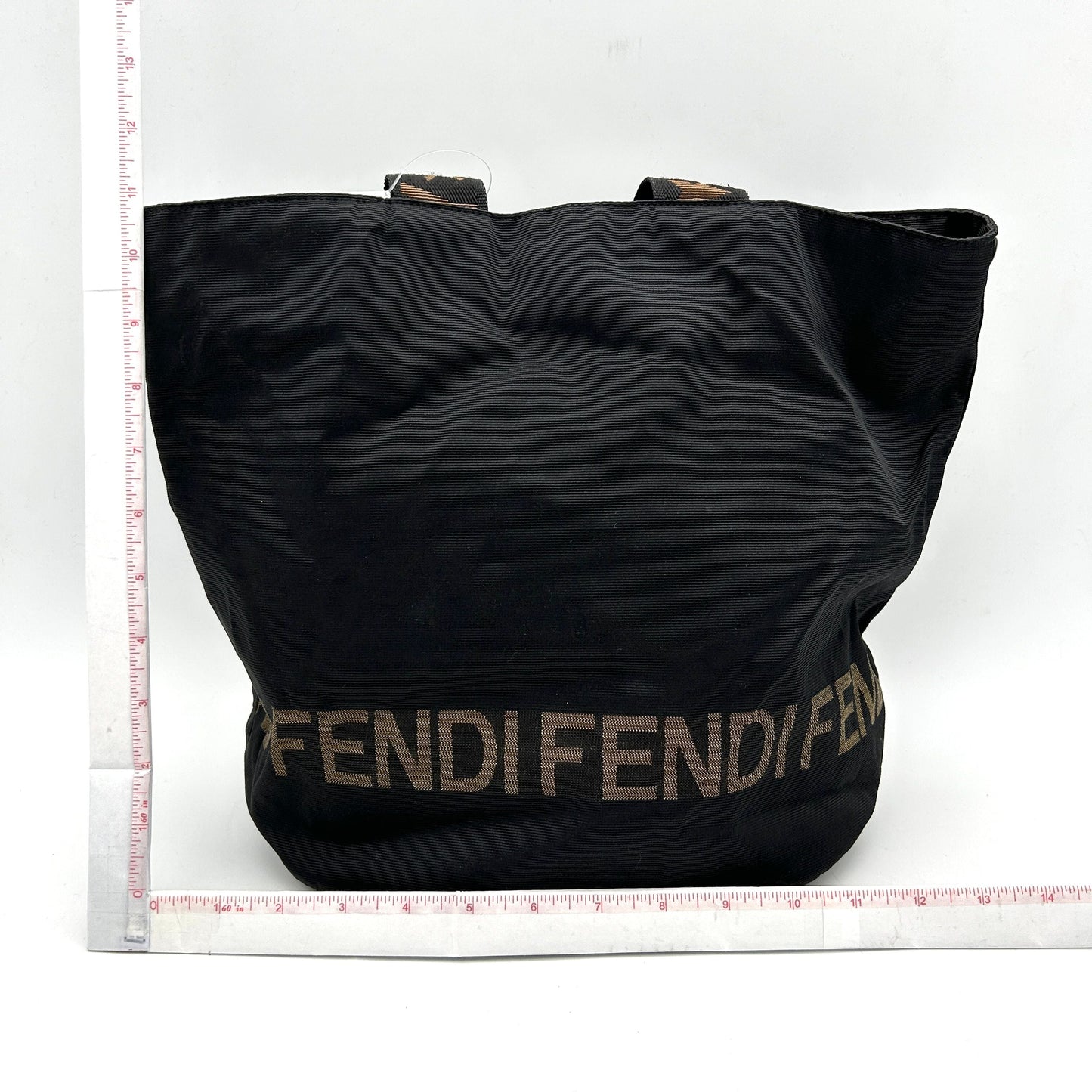 Pre-owned FENDI FF Canvas Bucket Bag Black fe4411bd