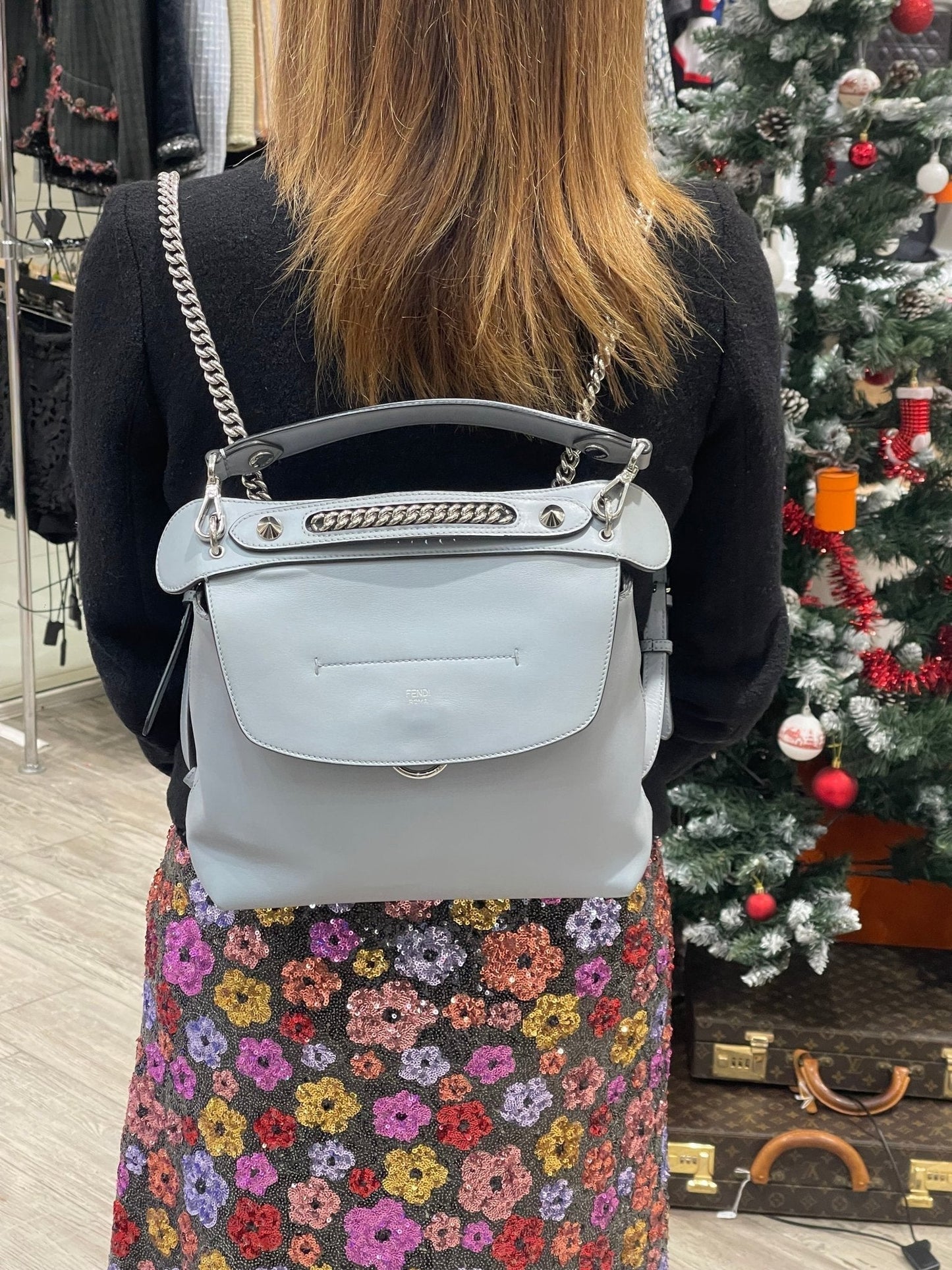 Fendi - Sac à dos Back to School gris