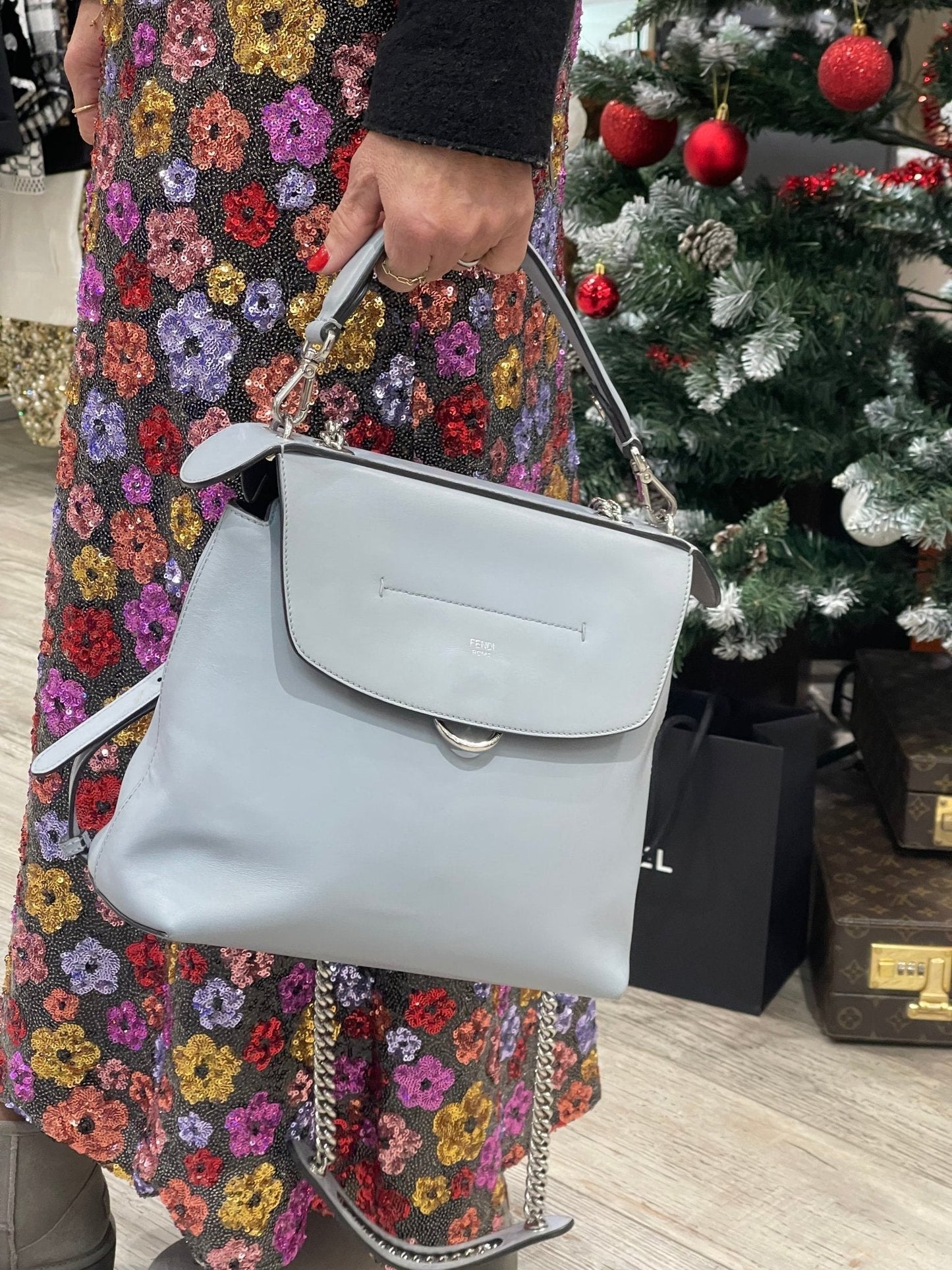 Fendi - Sac à dos Back to School gris