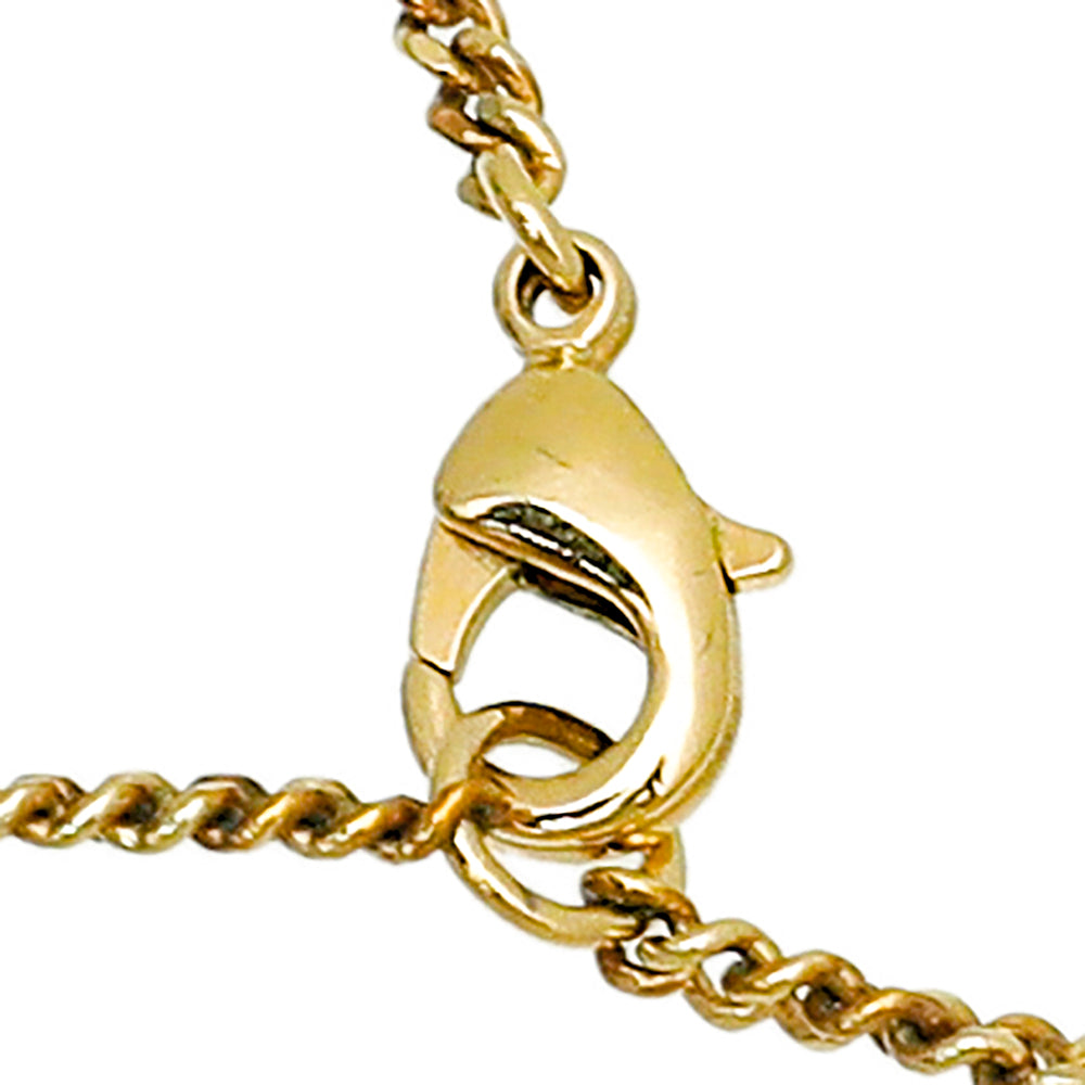 Fendi 2 Tone Finish Flower Pendant Long Necklace