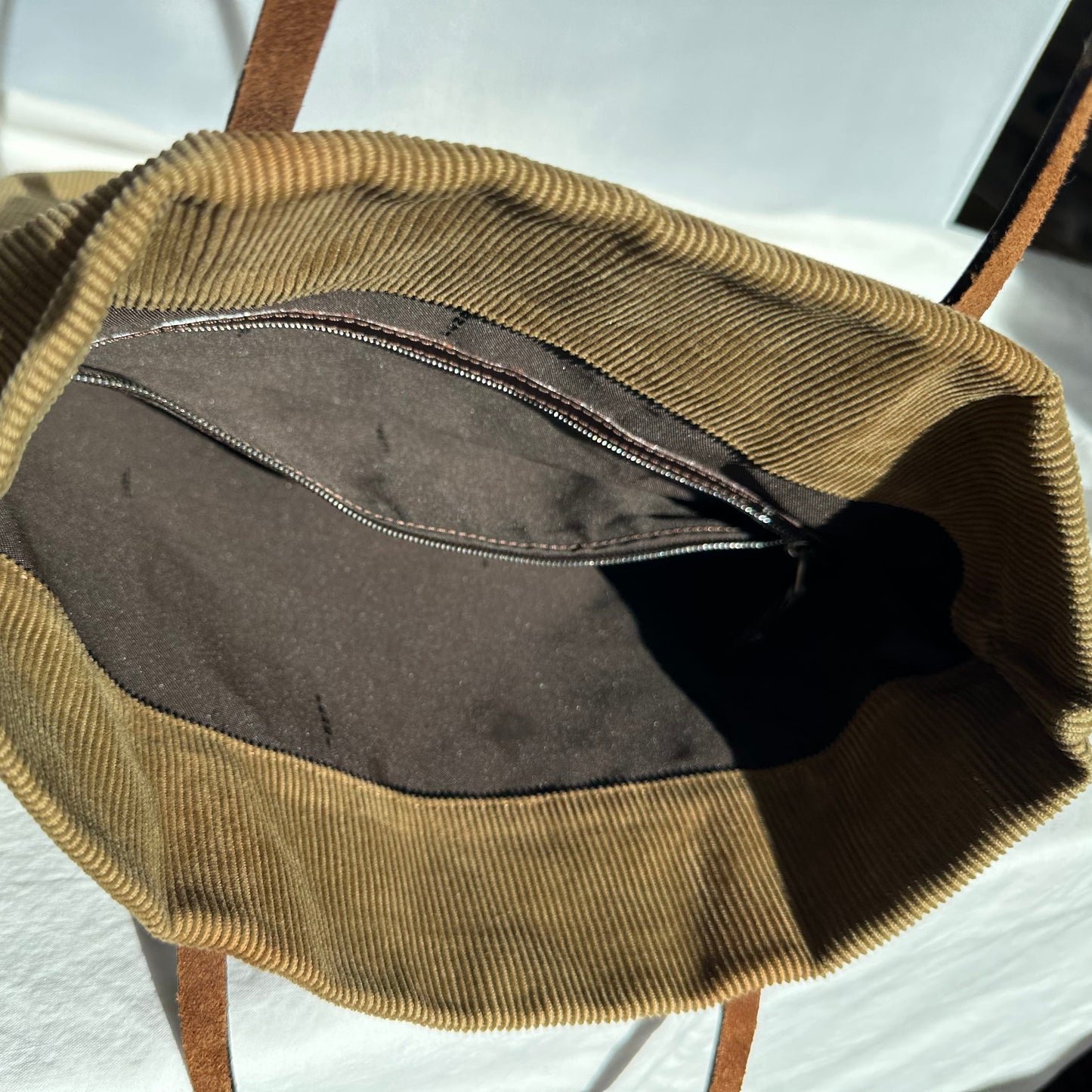 PREOWNED Fendi Tote Bag in Beige Corduroy