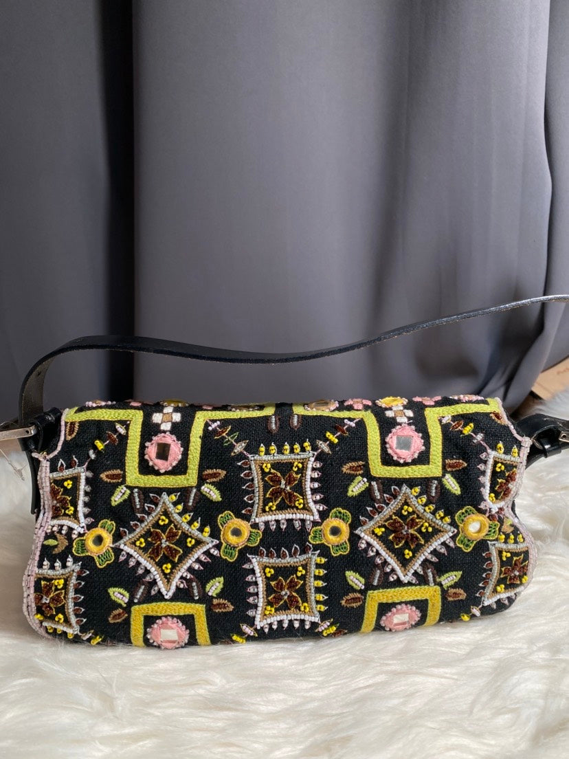 Fendi Baguette Fringe Bag, Multicolor, Shoulder Bag