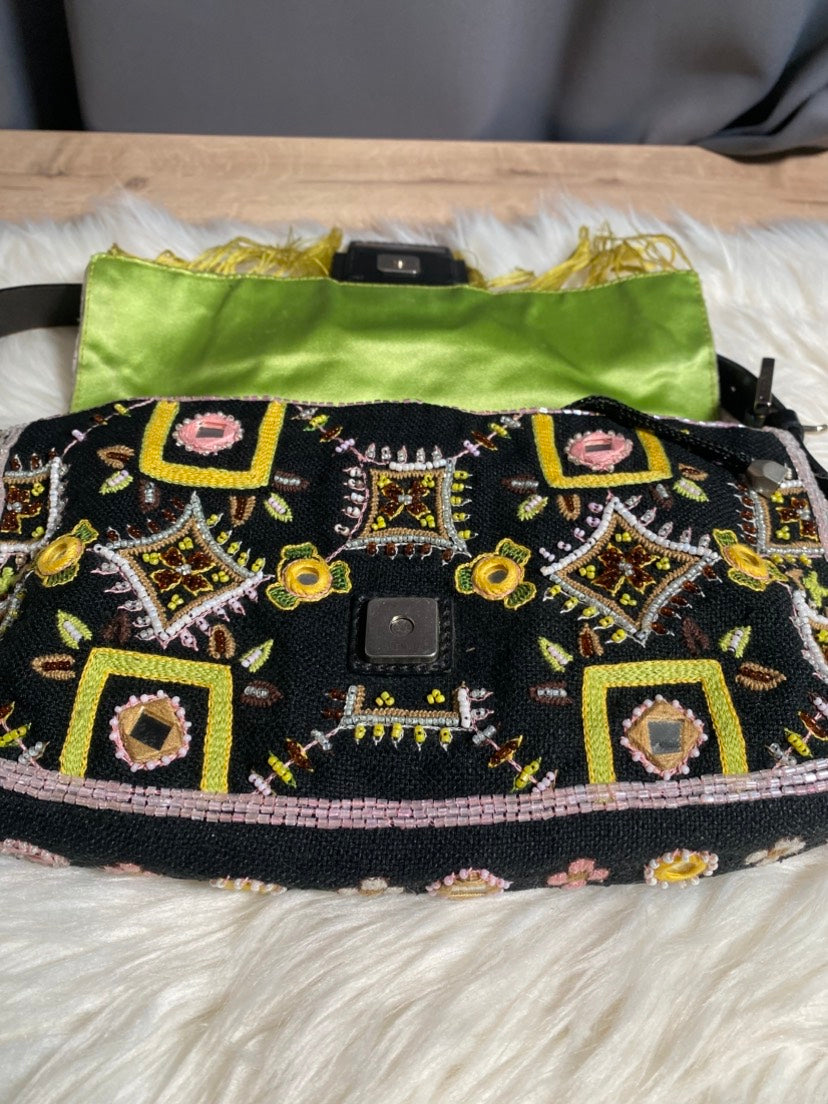 Fendi Baguette Fringe Bag, Multicolor, Shoulder Bag