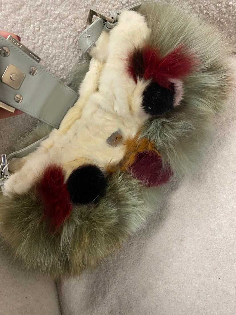 Fendi Baguette Multicolor Fur Handbag