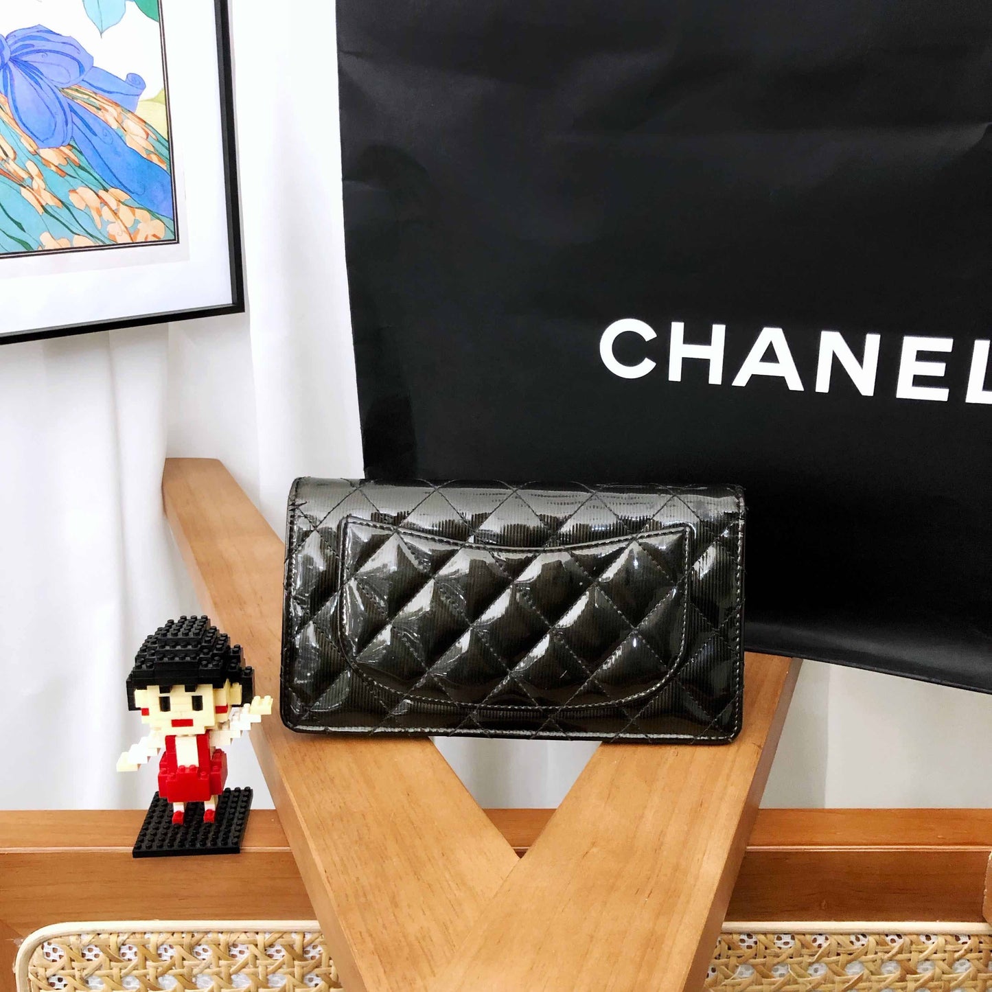 Preloved Chanel Quilted Black Wallet
