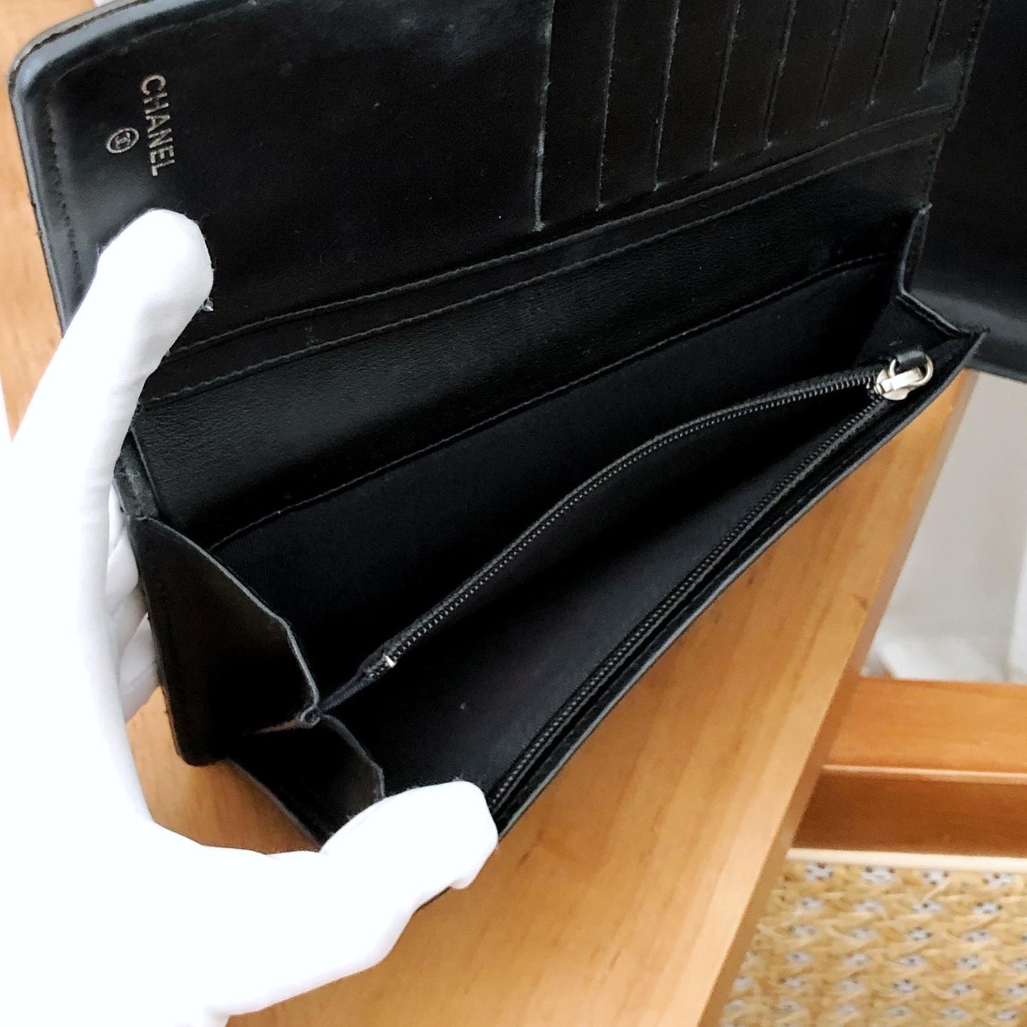 Preloved Chanel Quilted Black Wallet