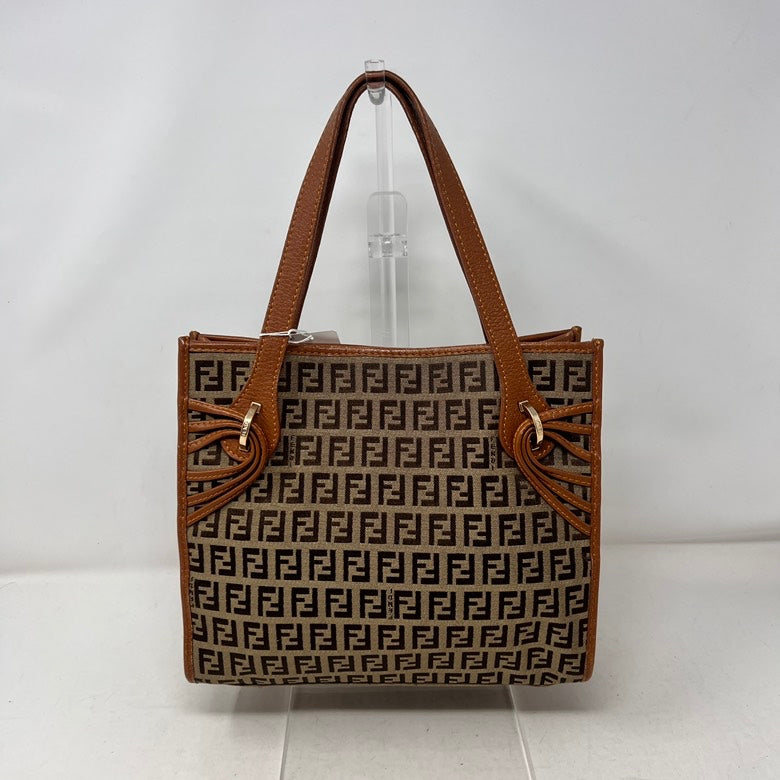 Preloved Fendi Zucca Canvas & Leather Brown Tote Bag AF382