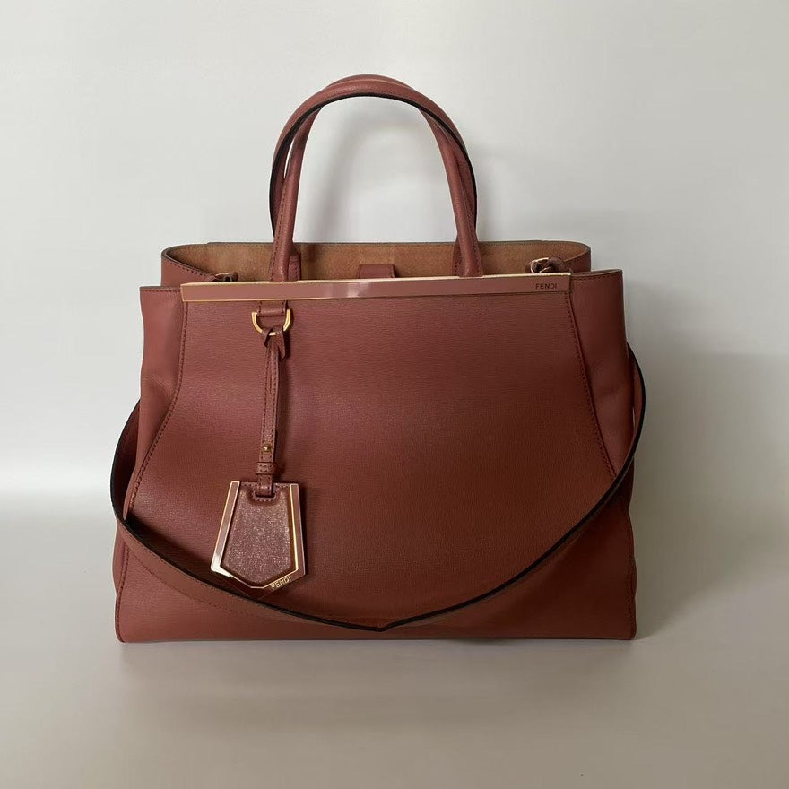 Preloved Fendi 2Jours Maroon Leather Shoulder Bag