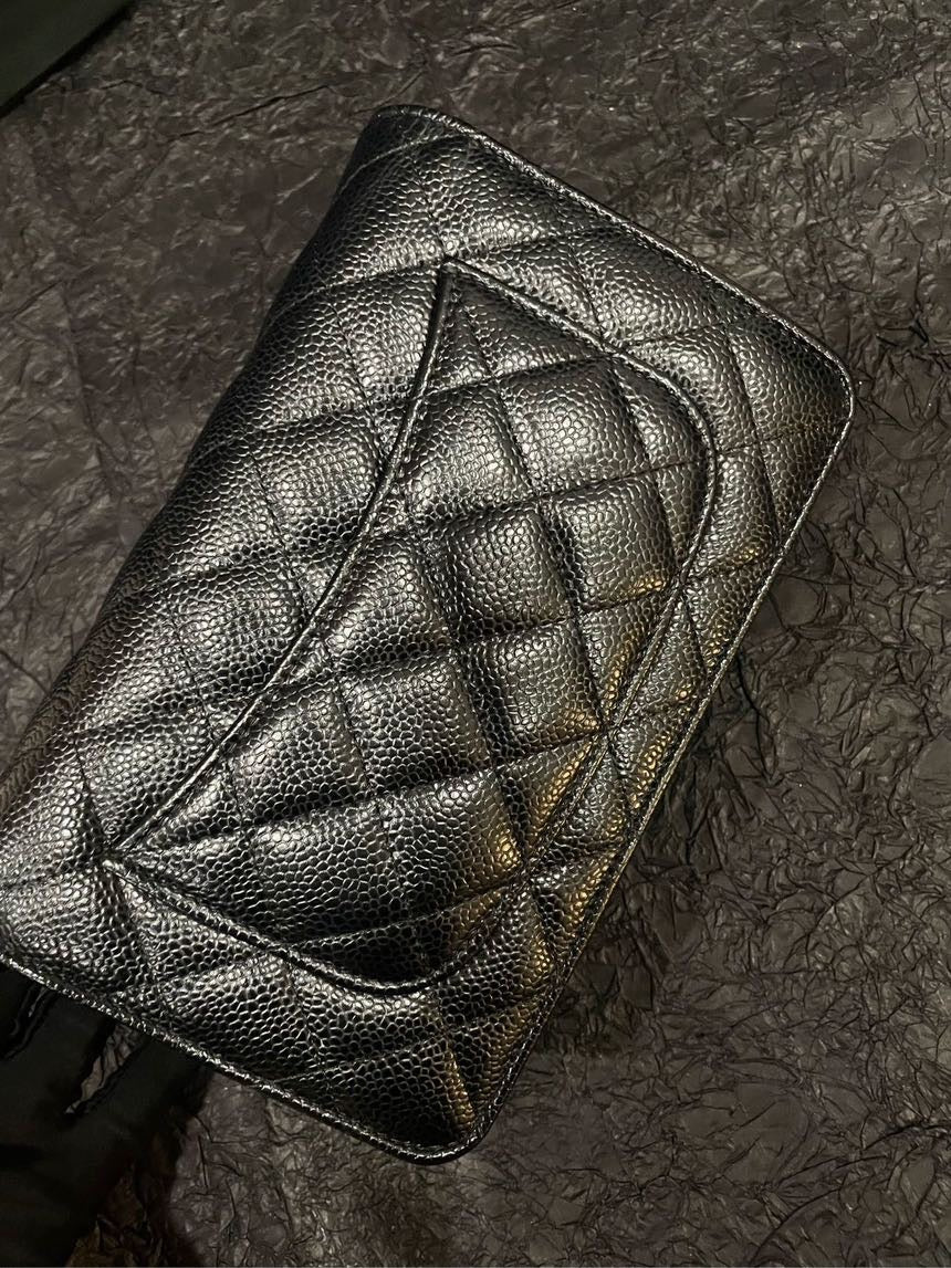 Chanel Black Gold Caviar Wallet on Chain (WOC) Bag - Almost New with Card