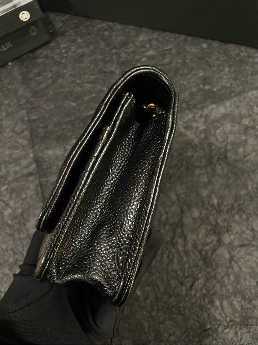 Chanel Black Gold Caviar Wallet on Chain (WOC) Bag - Almost New with Card