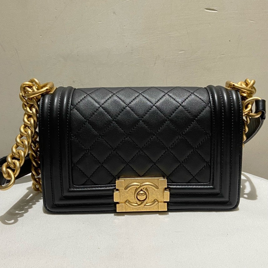 Preloved Chanel Leboy Small Calfskin Black Shoulder Bag