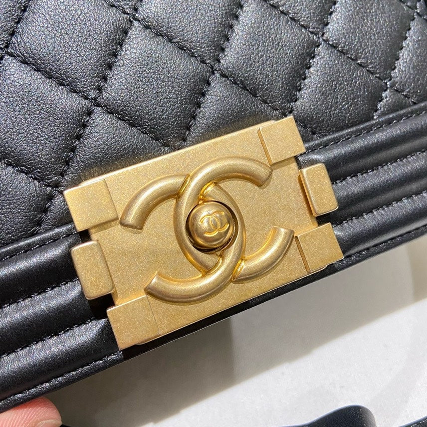 Preloved Chanel Leboy Small Calfskin Black Shoulder Bag