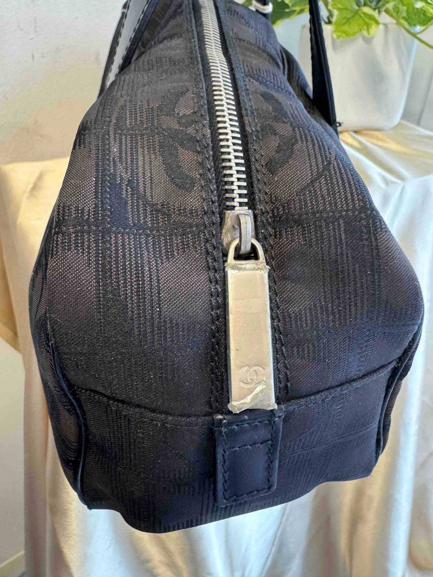 Chanel Black Nylon Boston Bag - Vintage Designer Handbag