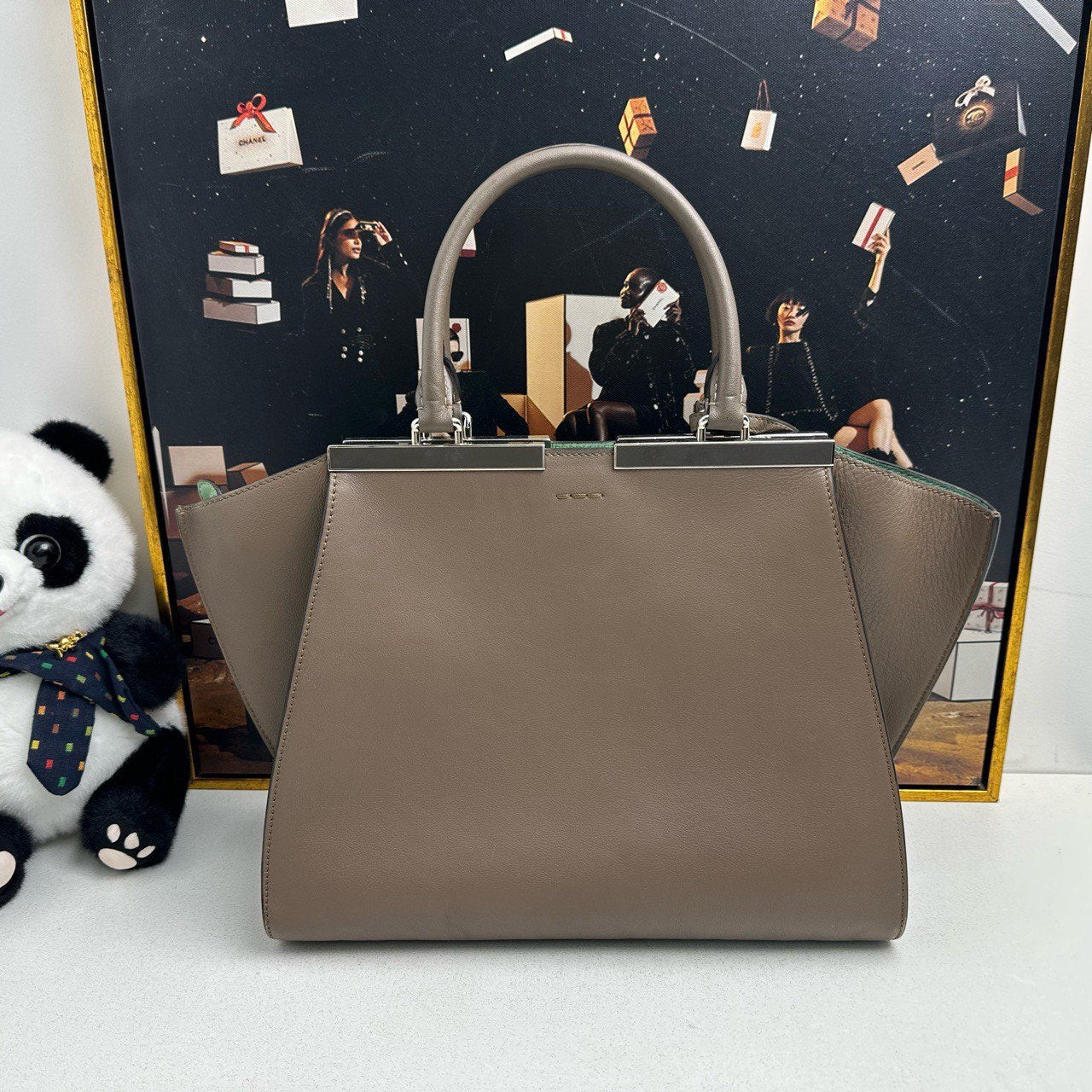 Fendi 2Jours Taupe Top Handle Bag - Pre-Loved