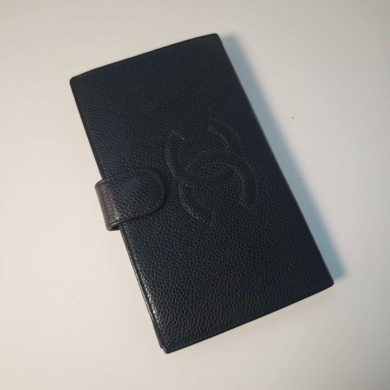 Chanel Black Caviar Leather Wallet Preloved