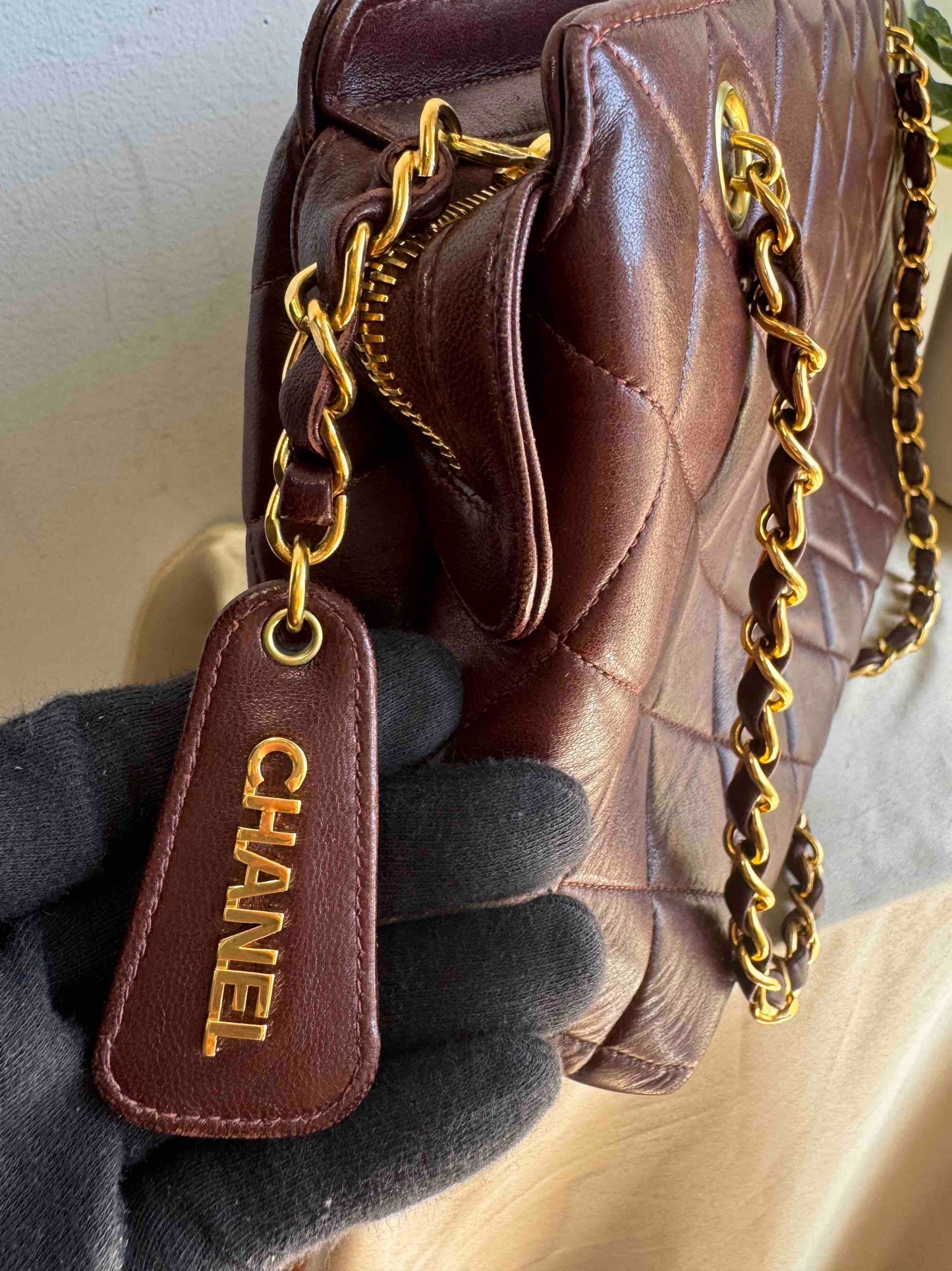 Chanel Burgundy Red Quilted Chain Shoulder Bag