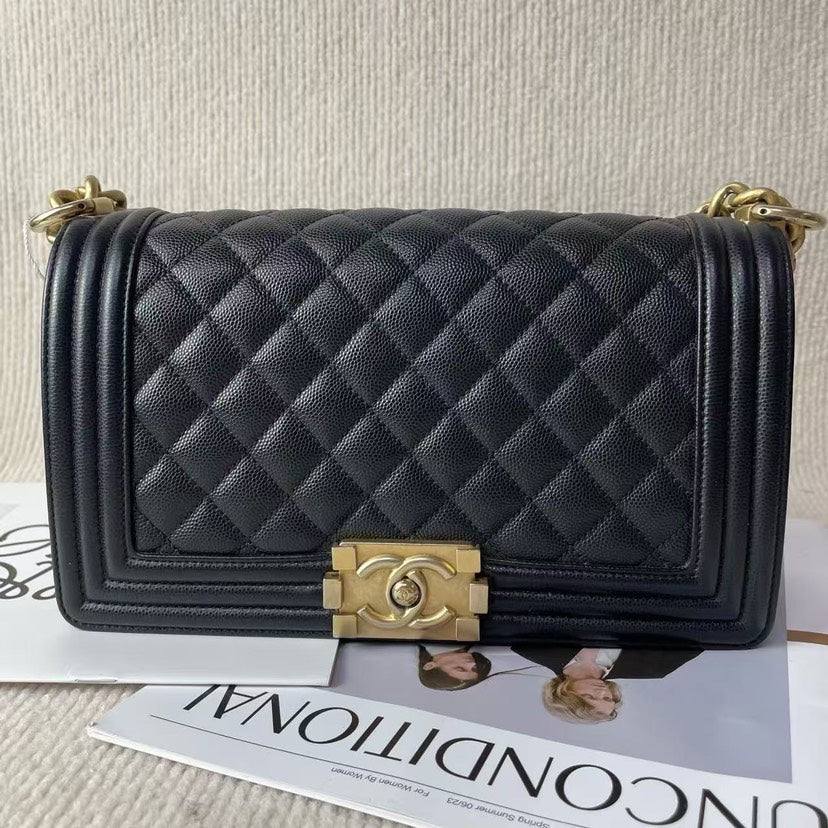 Preloved Chanel Leboy Bag Black Quilted Crossbody