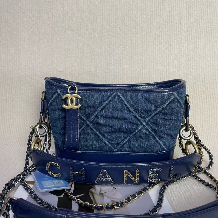 Preloved Chanel Gabrielle Bag 5020210 Navy Denim Shoulder Bag